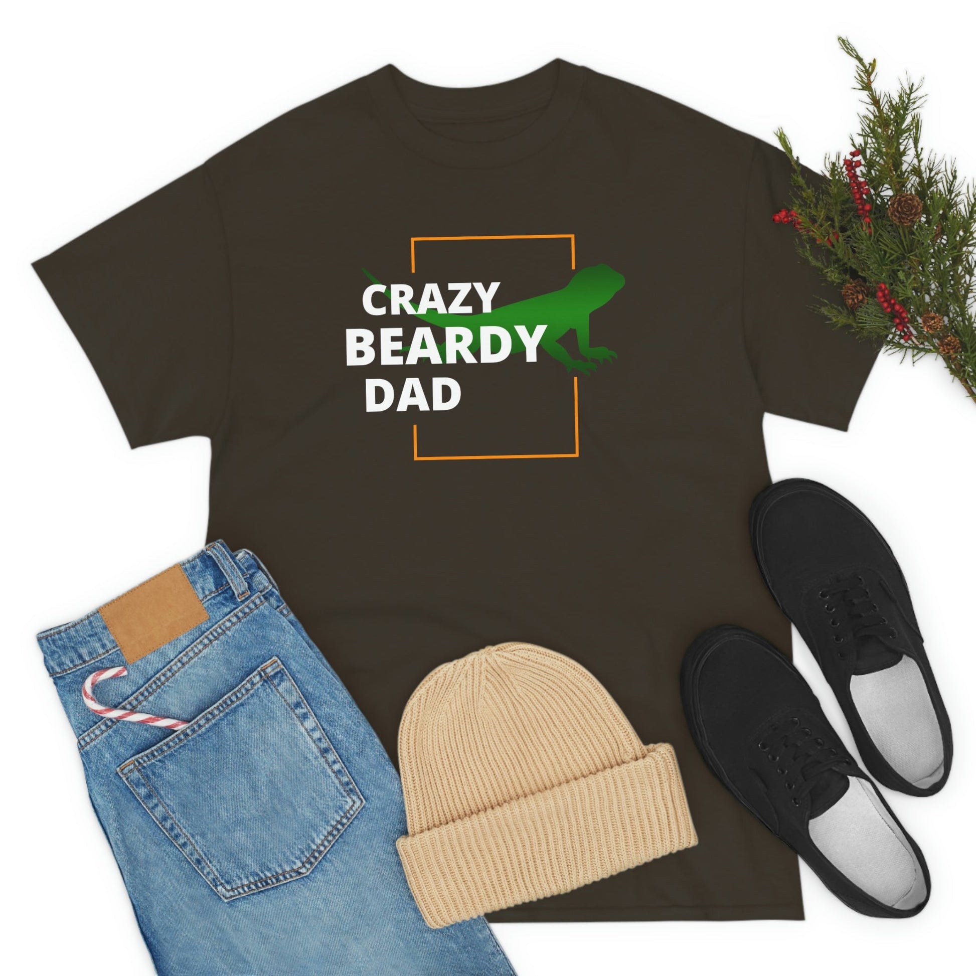 Crazy Beardy Dad Heavy Cotton T-Shirt