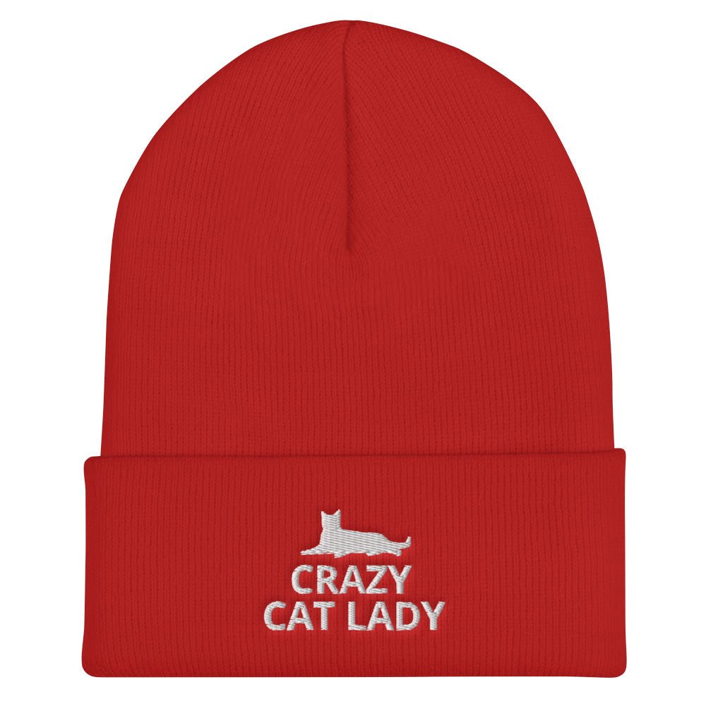 Crazy Cat Lady Cuffed Beanie | Perfect gift for the cat lover in your family!| Multiple Hat Colors Available