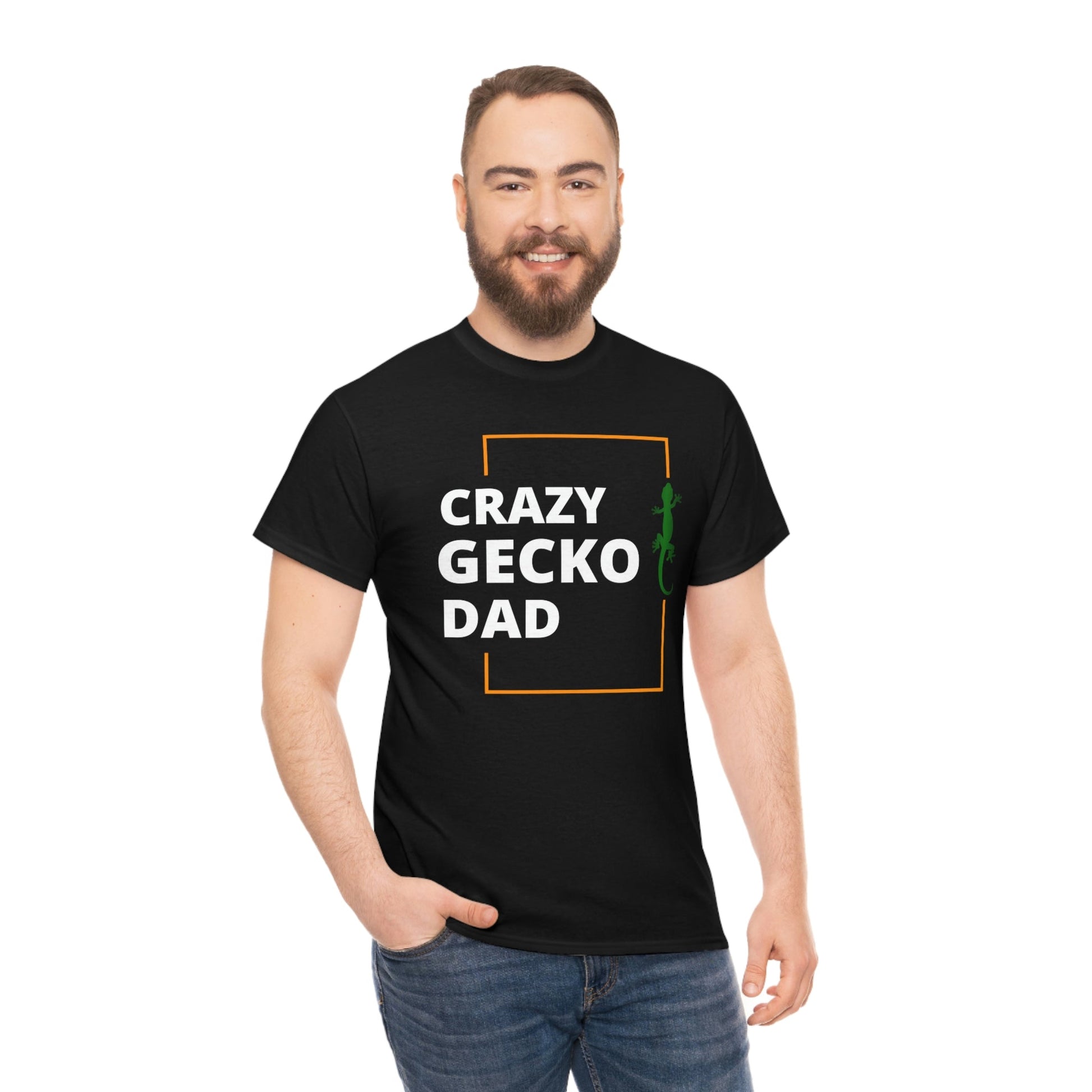 Crazy Gecko Dad Heavy Cotton T-Shirt