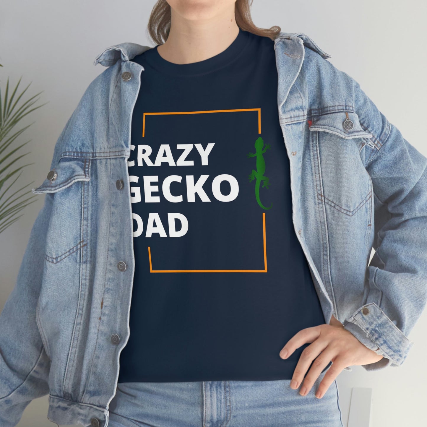 Crazy Gecko Dad Heavy Cotton T-Shirt