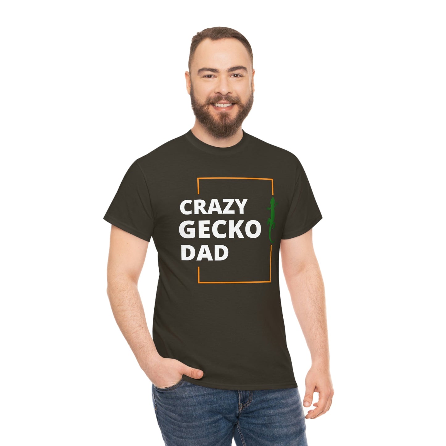 Crazy Gecko Dad Heavy Cotton T-Shirt