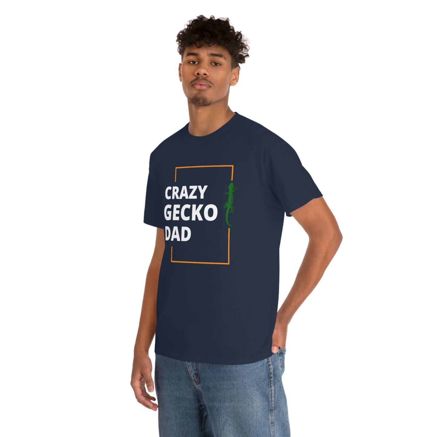 Crazy Gecko Dad Heavy Cotton T-Shirt