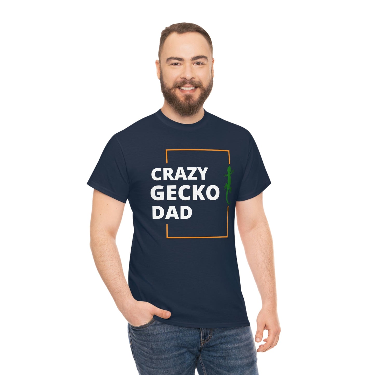 Crazy Gecko Dad Heavy Cotton T-Shirt