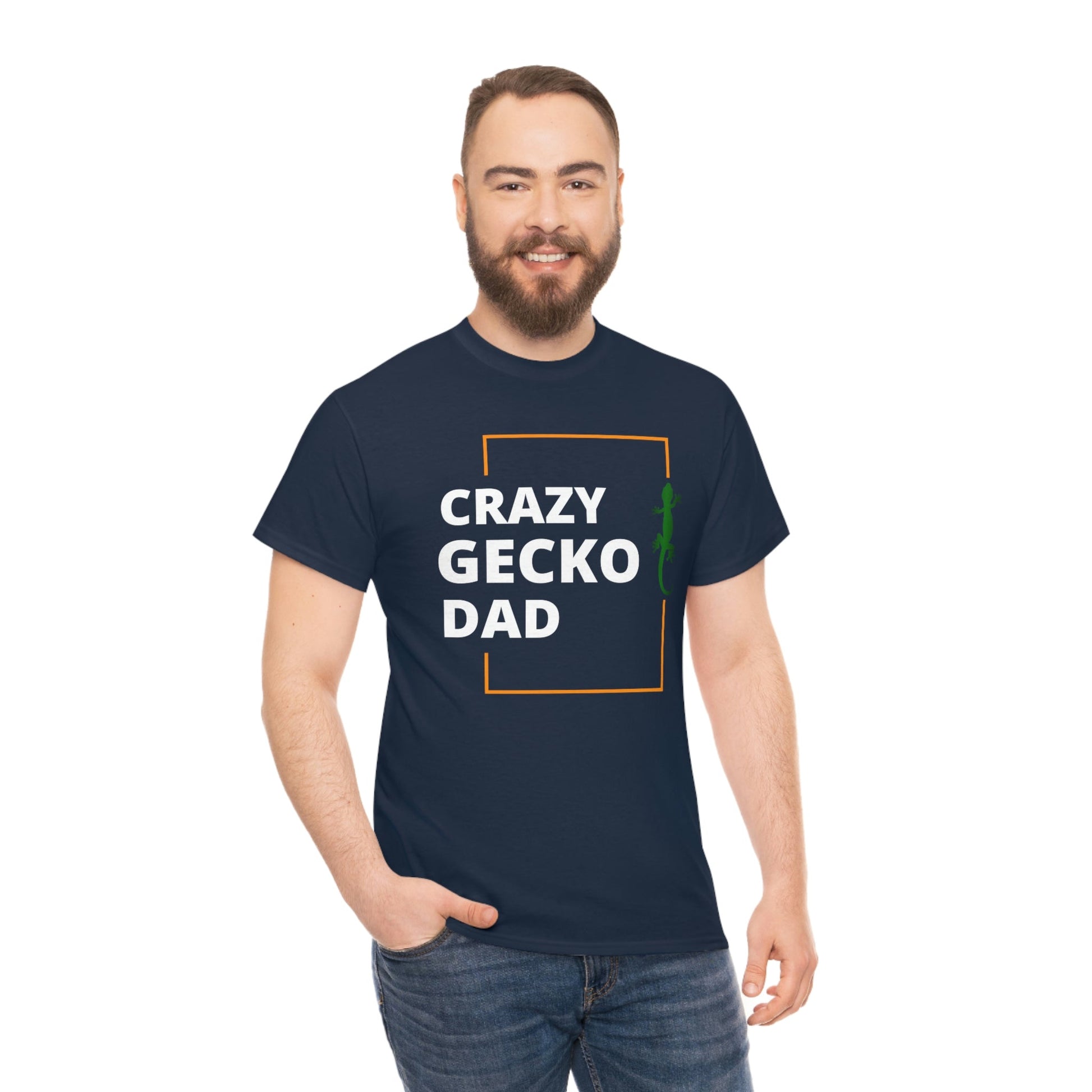Crazy Gecko Dad Heavy Cotton T-Shirt