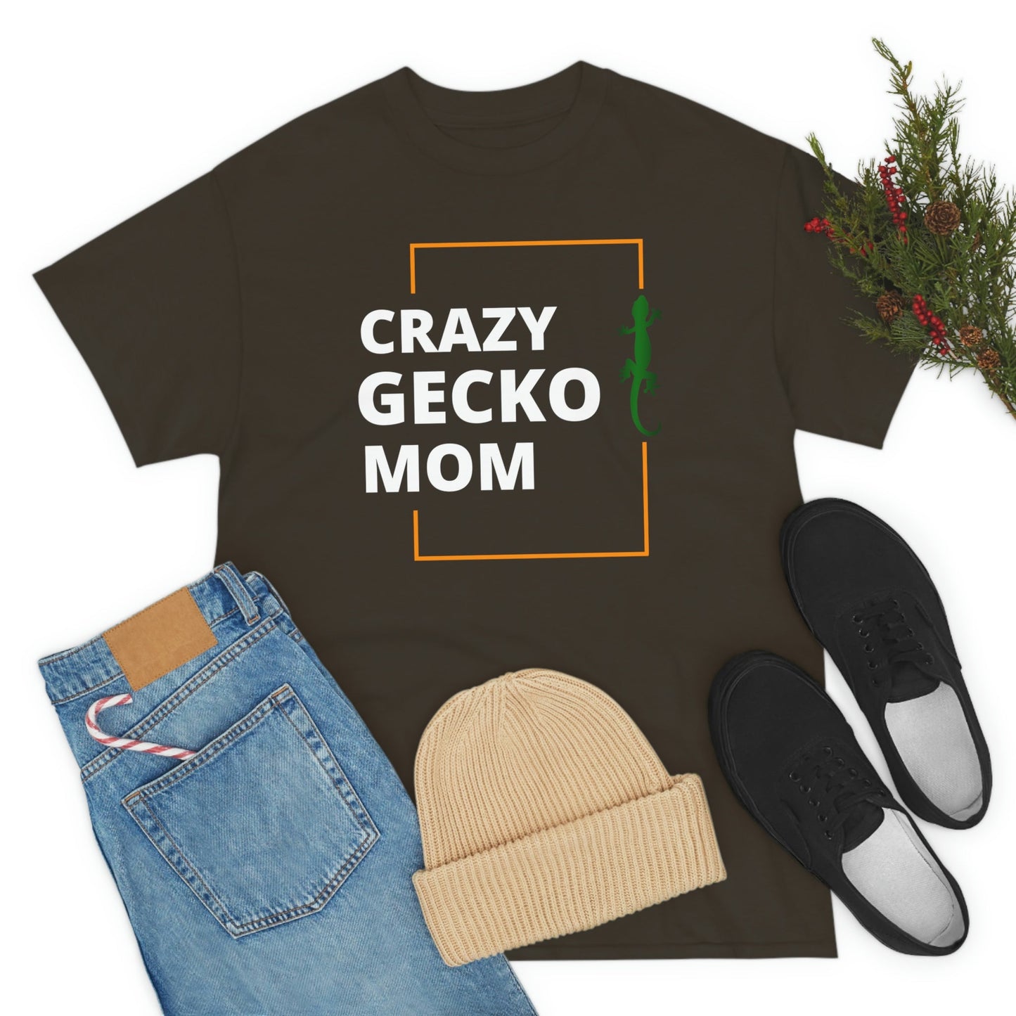 Crazy Gecko Mom Heavy Cotton T-Shirt