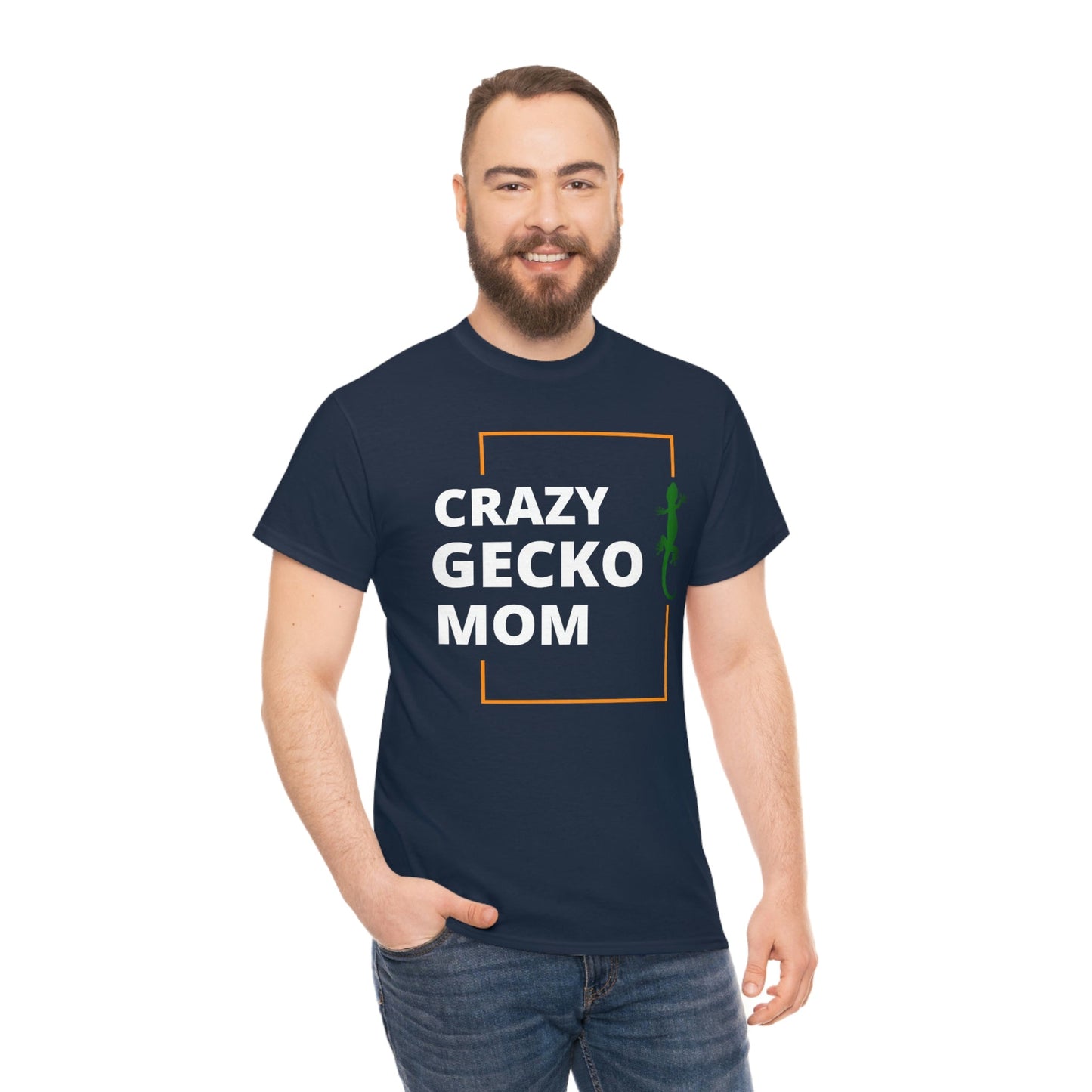 Crazy Gecko Mom Heavy Cotton T-Shirt