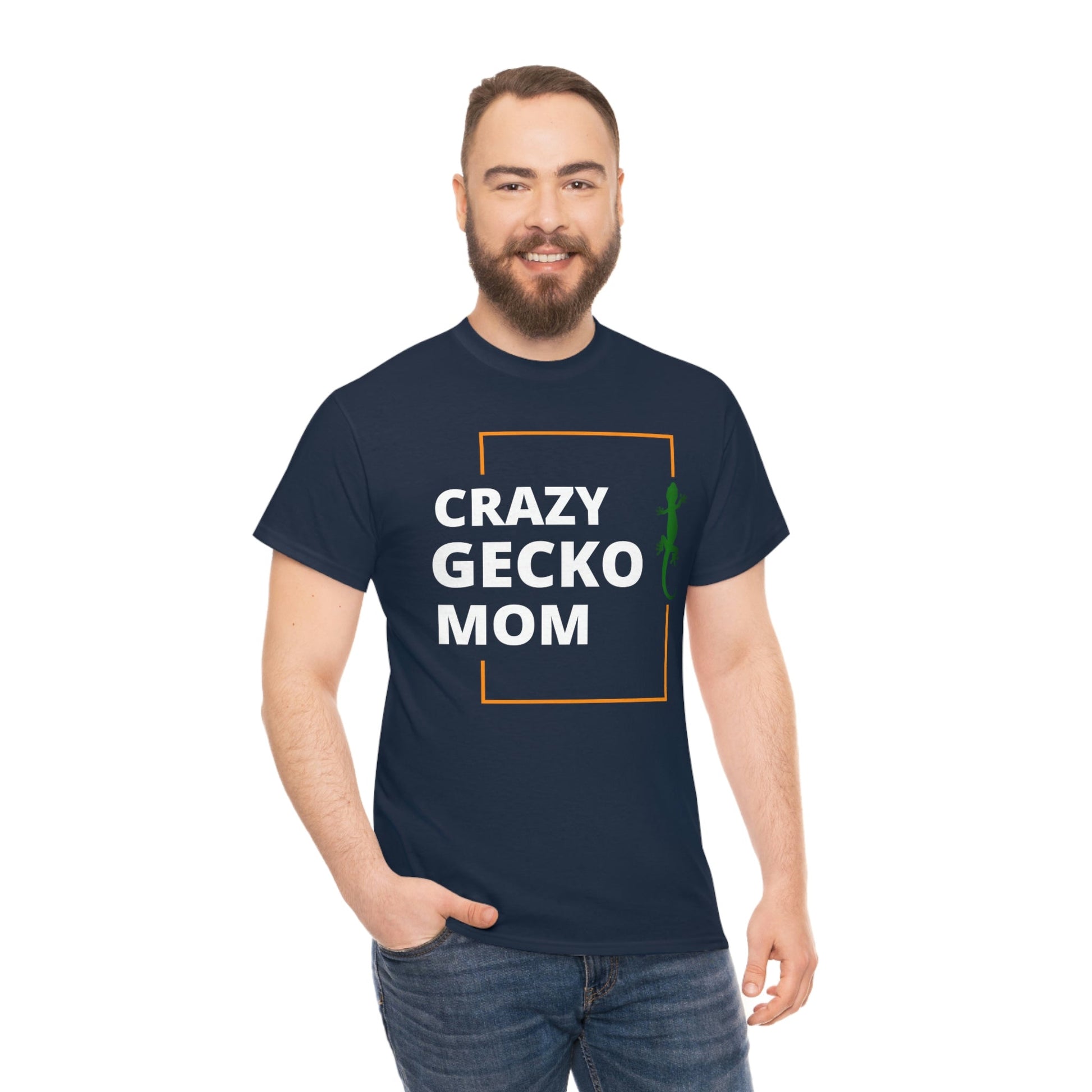 Crazy Gecko Mom Heavy Cotton T-Shirt