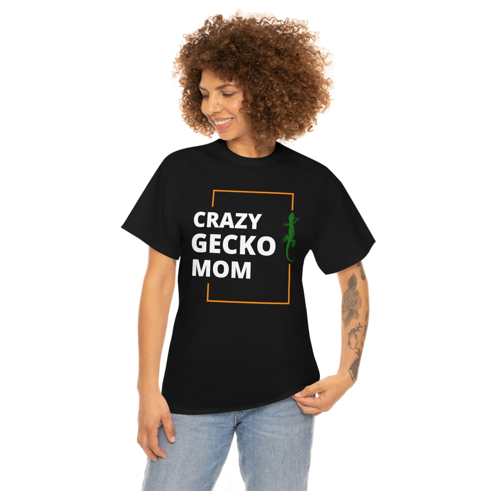 Crazy Gecko Mom Heavy Cotton T-Shirt
