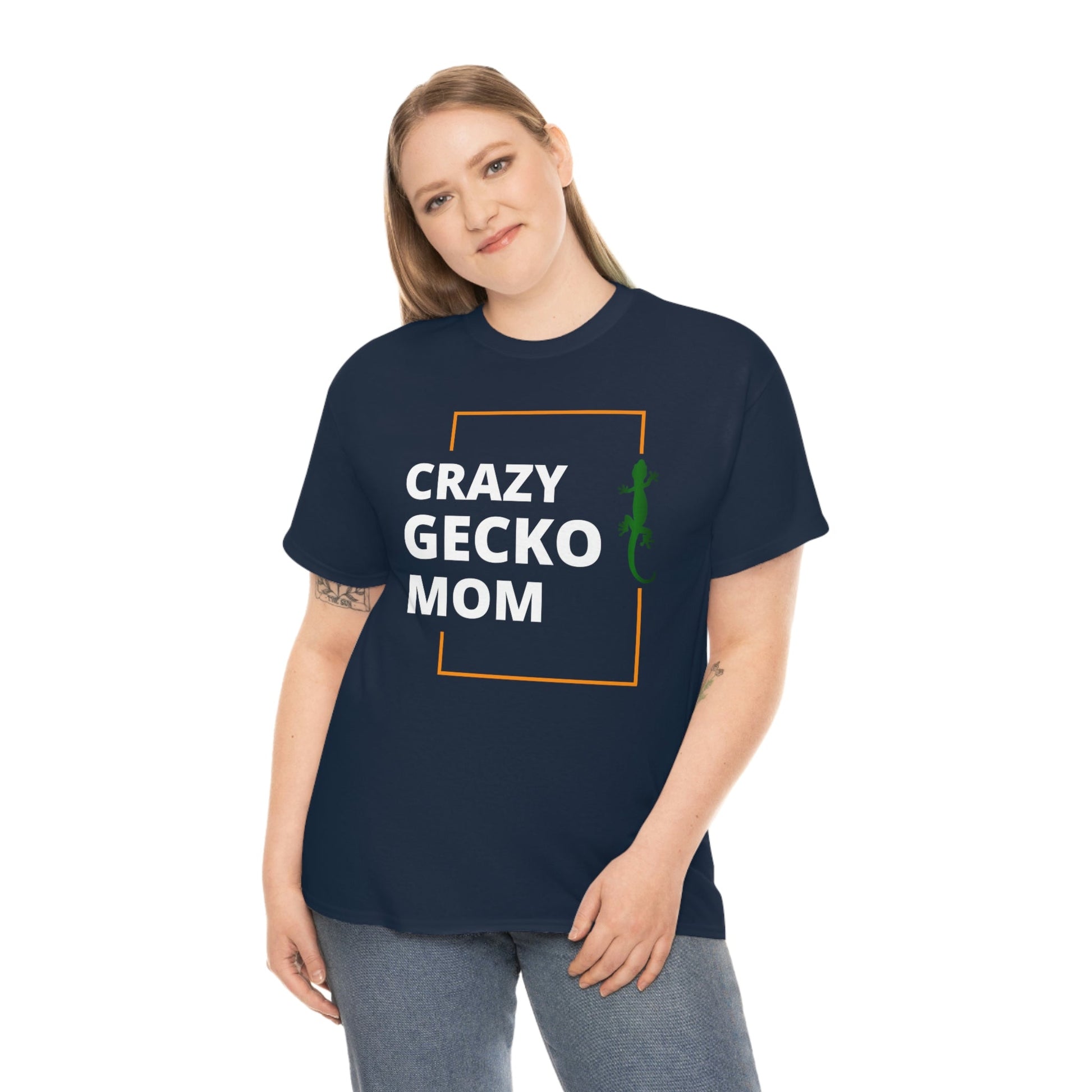 Crazy Gecko Mom Heavy Cotton T-Shirt