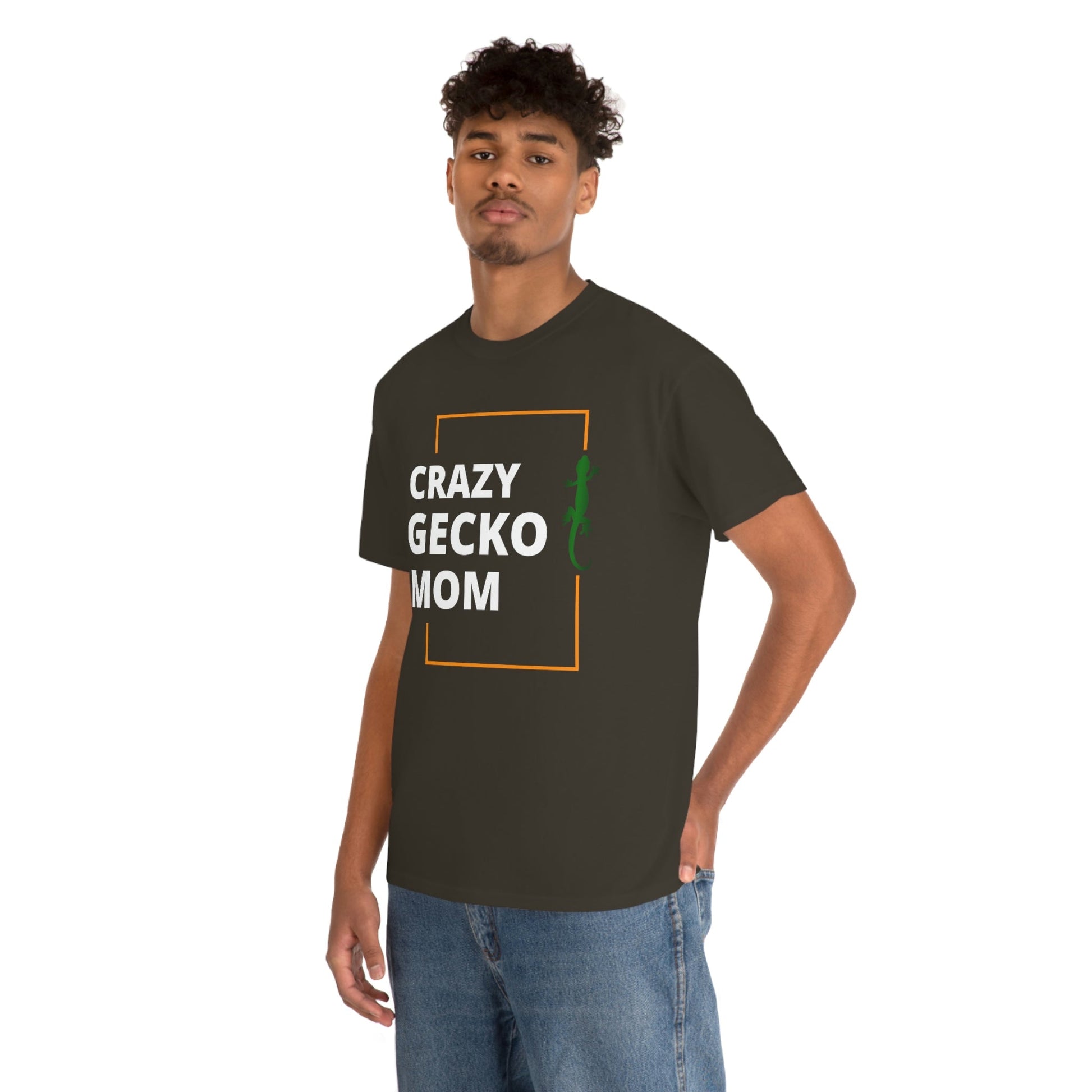 Crazy Gecko Mom Heavy Cotton T-Shirt