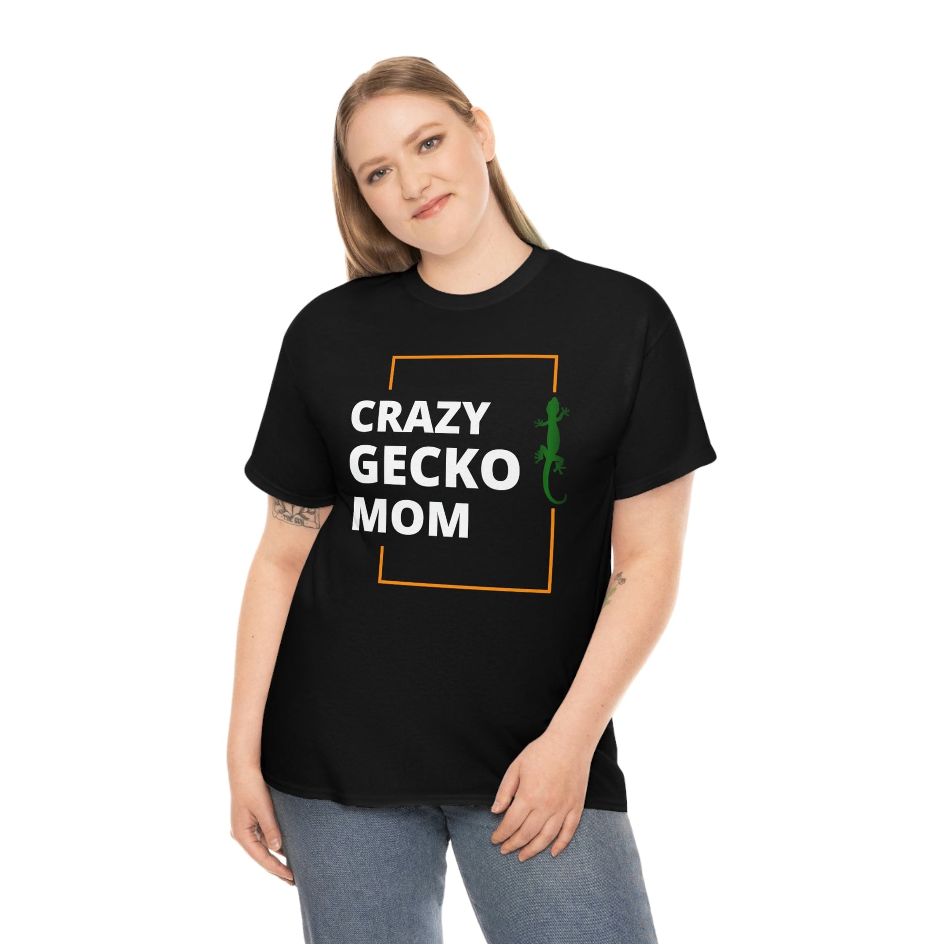 Crazy Gecko Mom Heavy Cotton T-Shirt