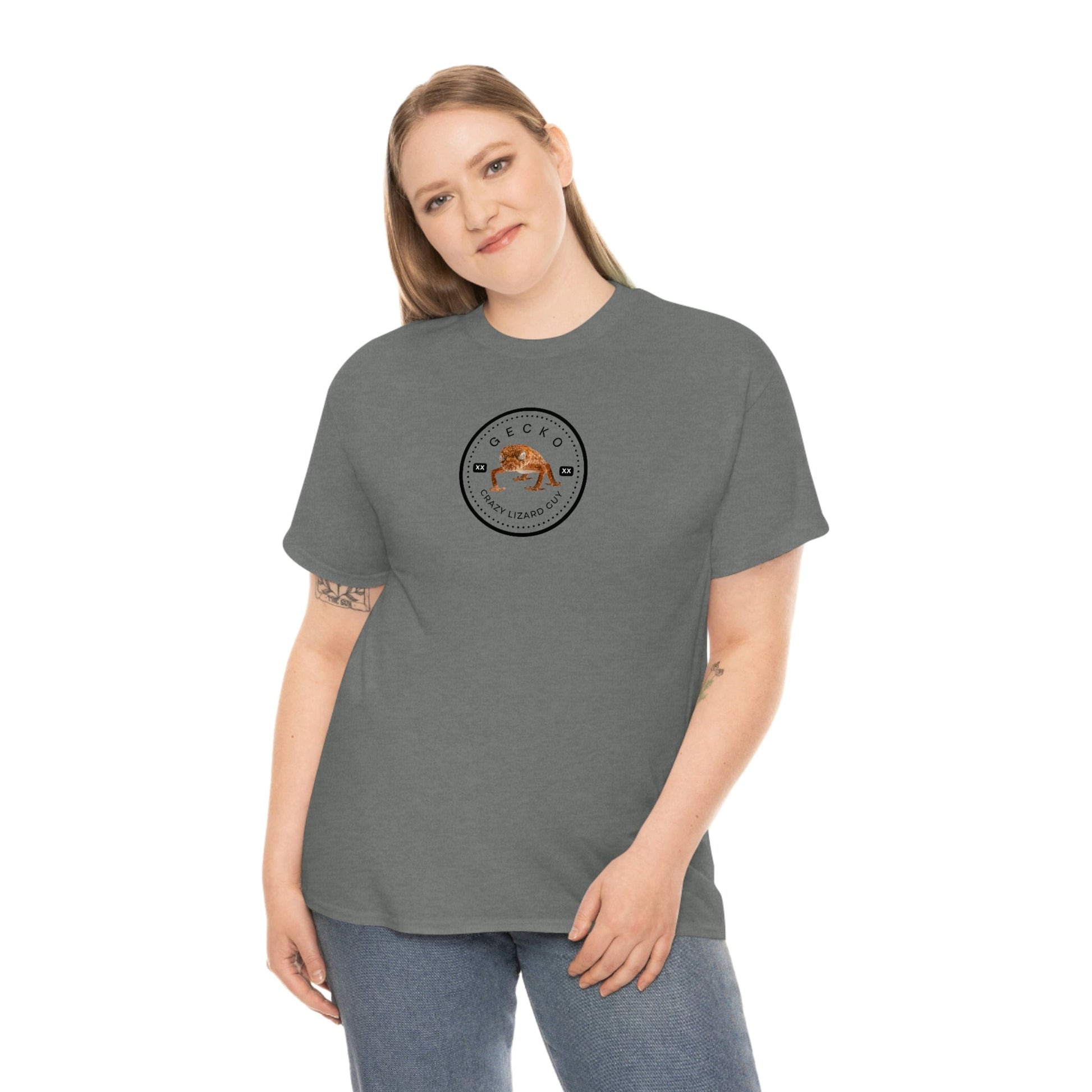 Crazy Lizard Guy Gecko Heavy Cotton Tee, Gecko Gift, Gecko Shirt, Gecko T-Shirt, Gecko Dad ,Leopard Gecko, Crested Gecko, Gecko Mom,