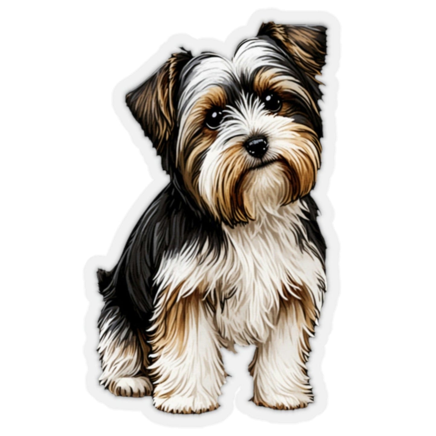 Cute Biewer Terrier Kiss-Cut Stickers
