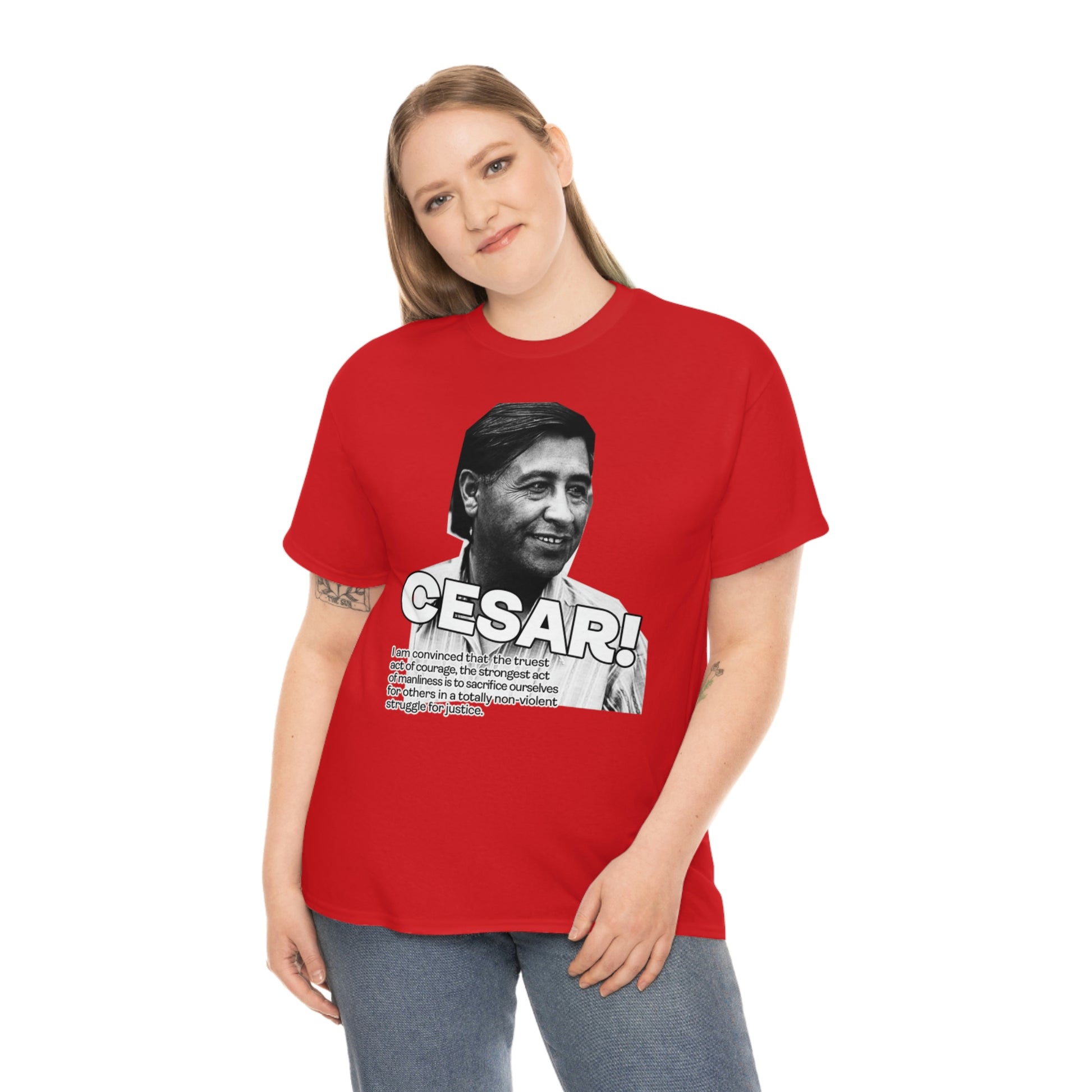 Cesar Chavez Quote Unisex Heavy Cotton Tee Hero Series Gloria Steinem Martin Luther King Jr