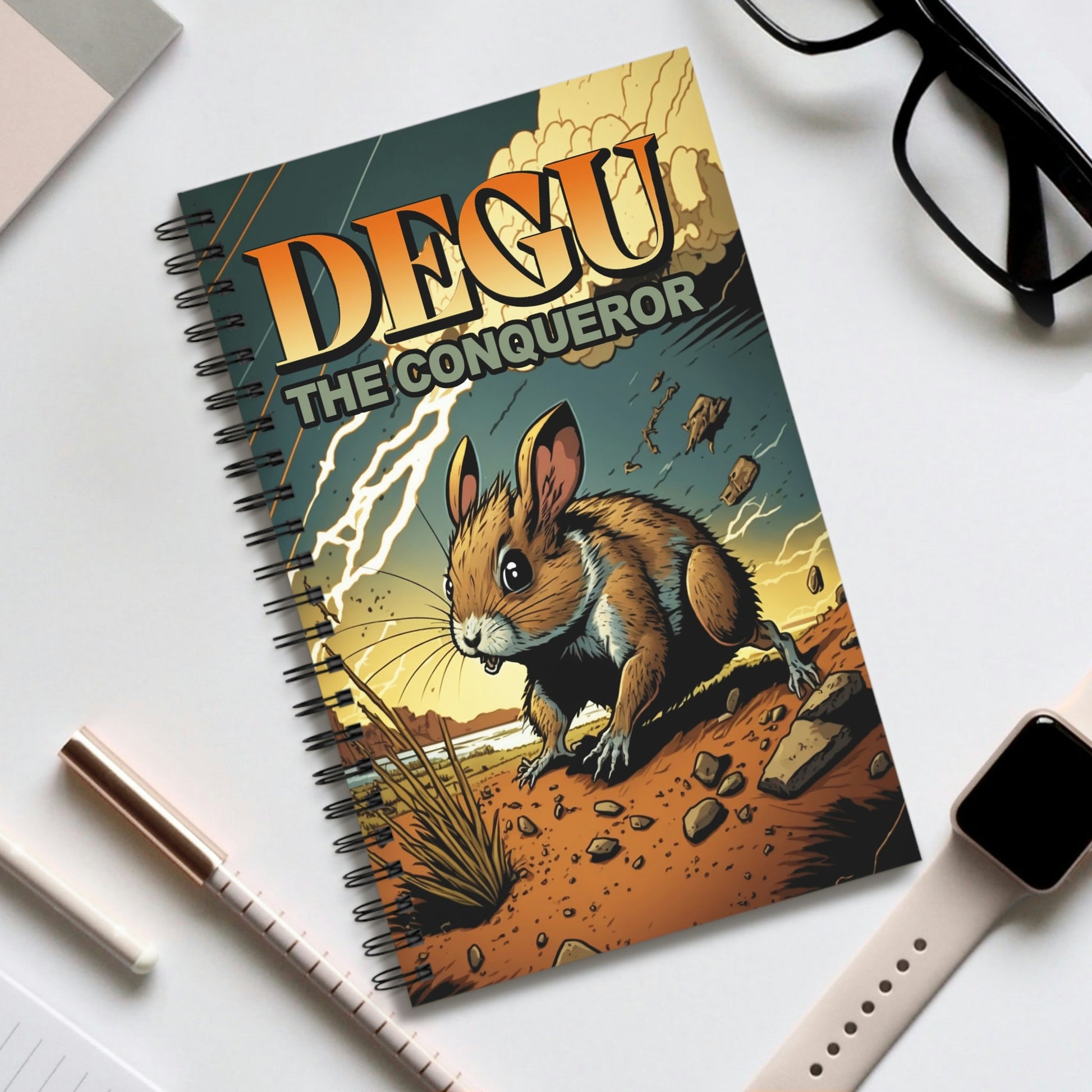 Degus Graphic Novel Cover Spiral Journal Notebook Sketch Book