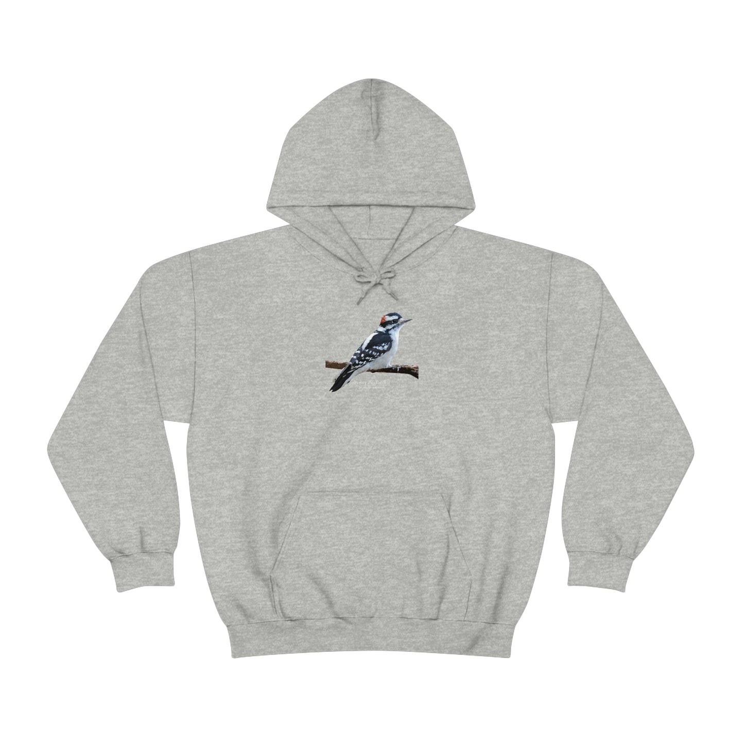 Downy Woodpecker (PS Dry Brush) Heavy Blend Hooded Sweatshirt, Birds, Birding, Birder, Bird Watching, Bird Watcher, Birdwatcher Gift