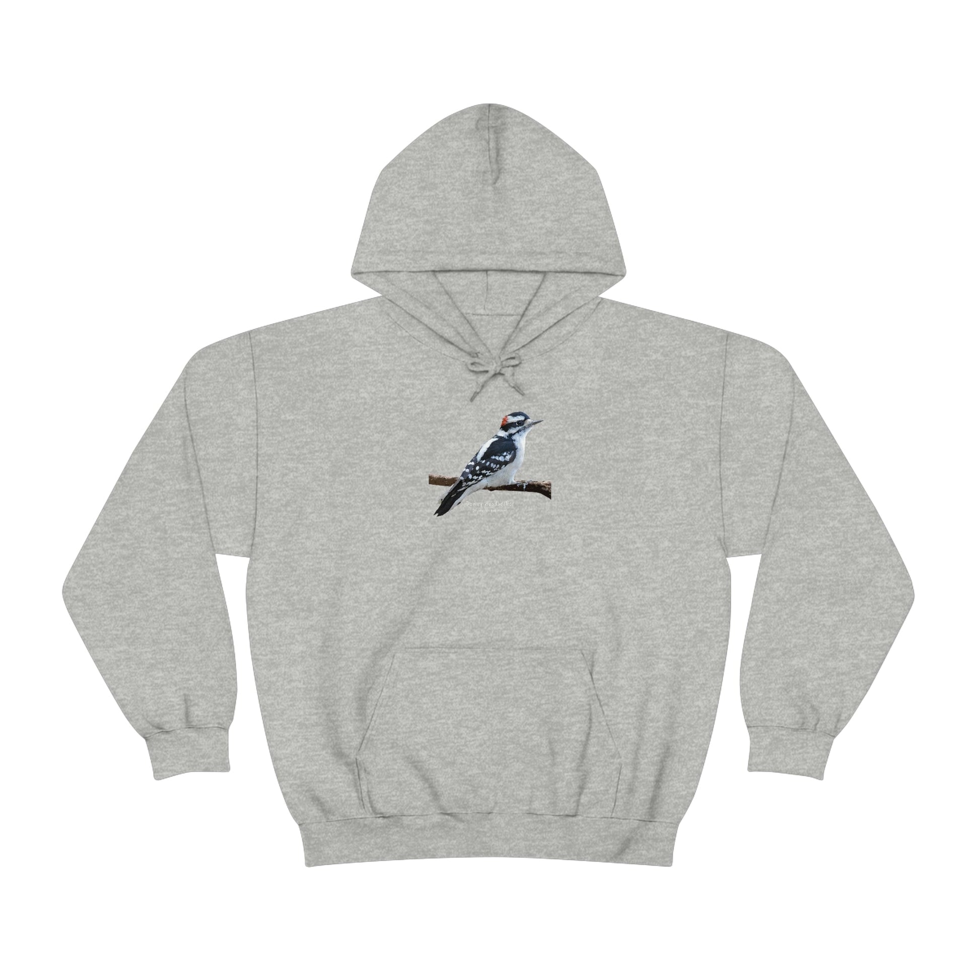 Downy Woodpecker (PS Dry Brush) Heavy Blend Hooded Sweatshirt, Birds, Birding, Birder, Bird Watching, Bird Watcher, Birdwatcher Gift