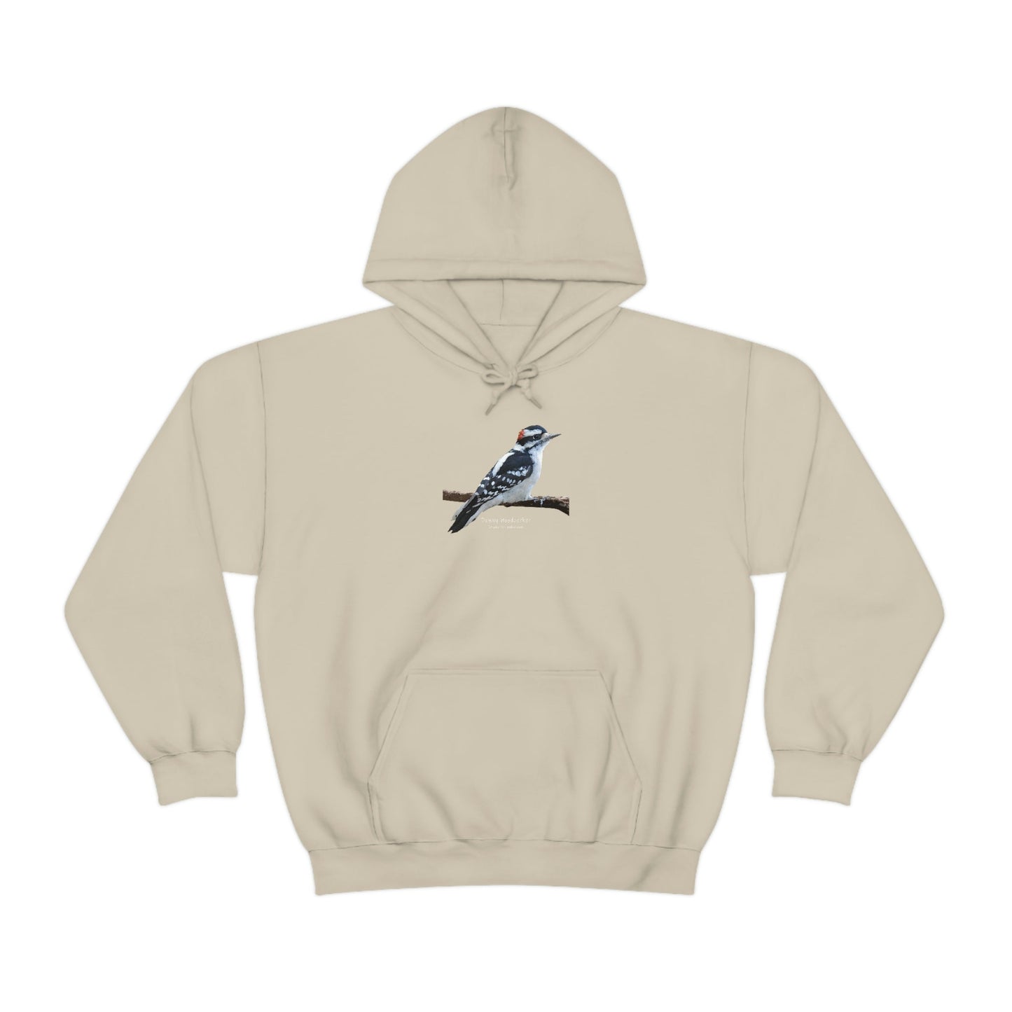 Downy Woodpecker (PS Dry Brush) Heavy Blend Hooded Sweatshirt, Birds, Birding, Birder, Bird Watching, Bird Watcher, Birdwatcher Gift