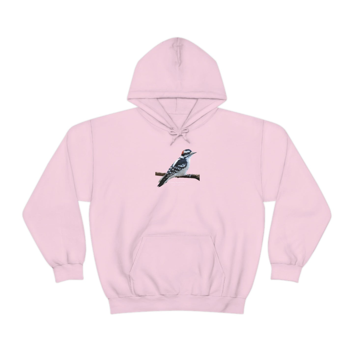 Downy Woodpecker (PS Dry Brush) Heavy Blend Hooded Sweatshirt, Birds, Birding, Birder, Bird Watching, Bird Watcher, Birdwatcher Gift