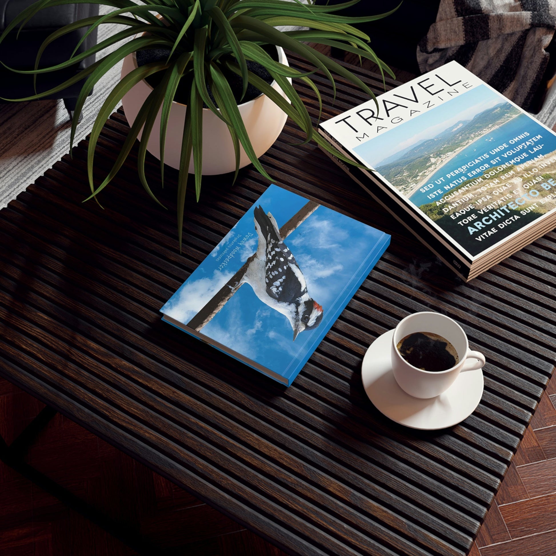 Downy Woodpecler (PS Dry Brush) Hard Backed Journal, Birds, Birding, Birder, Bird Watching, Bird Watcher, Birdwatcher Gifts,
