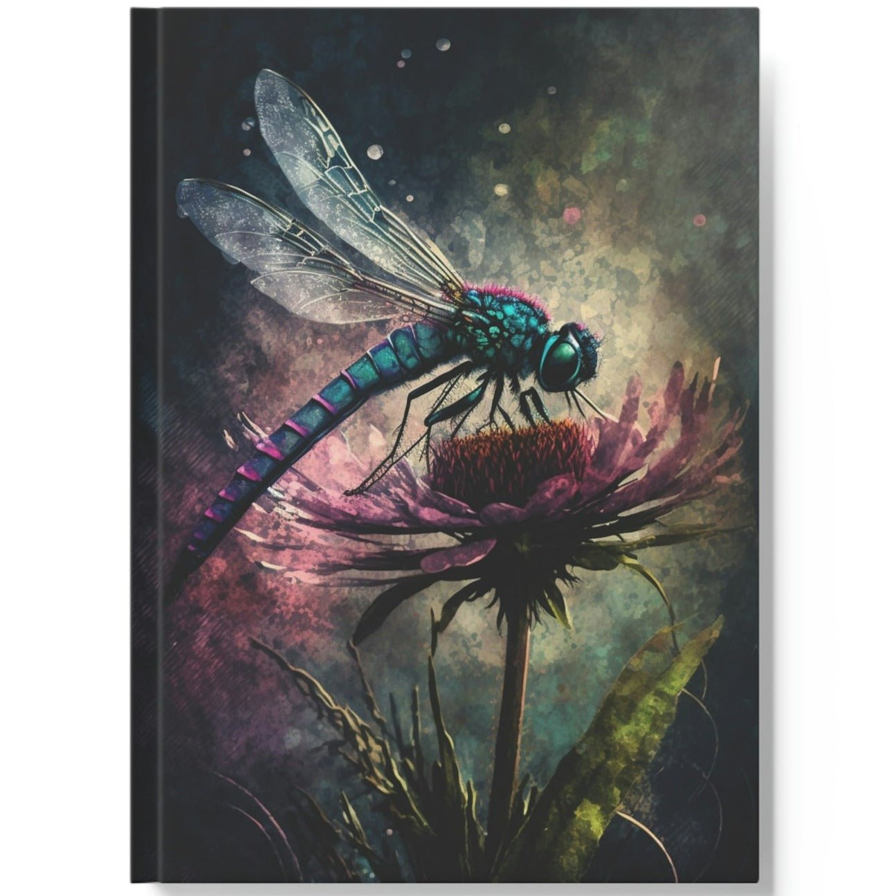 Dragonfly Inspirations - Dragonfly on Thistle - Hard Backed Journal