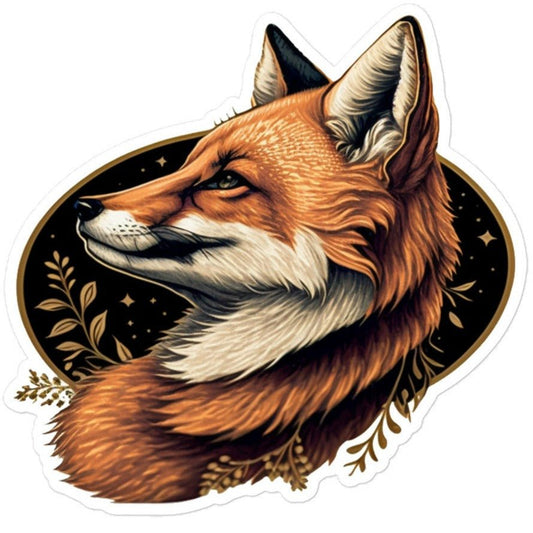 Elegant Fox Bubble-Free Stickers -Elegant Fox Sticker Sheet