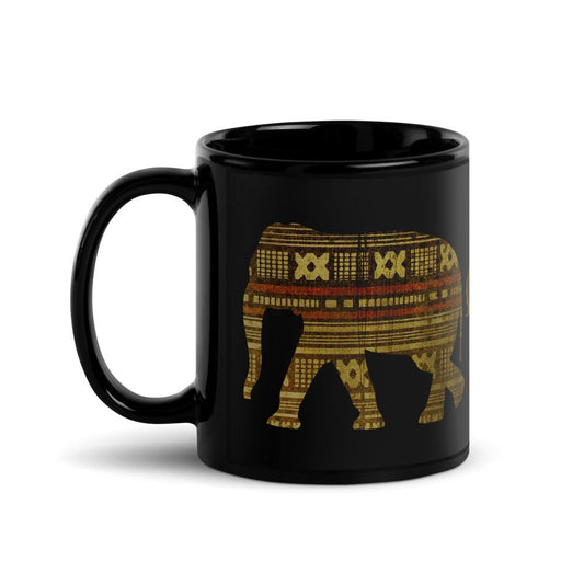 Elephant Family Mug Black Glossy Mug