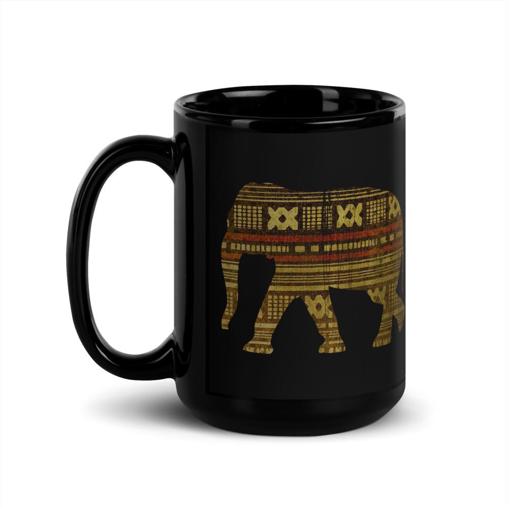 Elephant Family Mug Black Glossy Mug