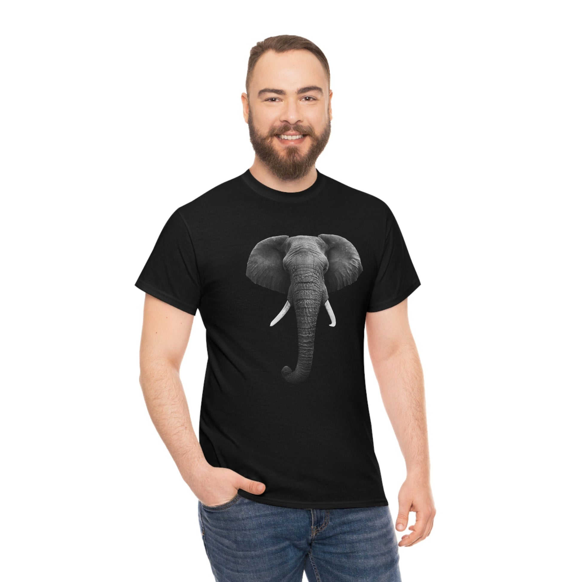 Elephant Jungle Majestic Unisex Heavy Cotton Tee