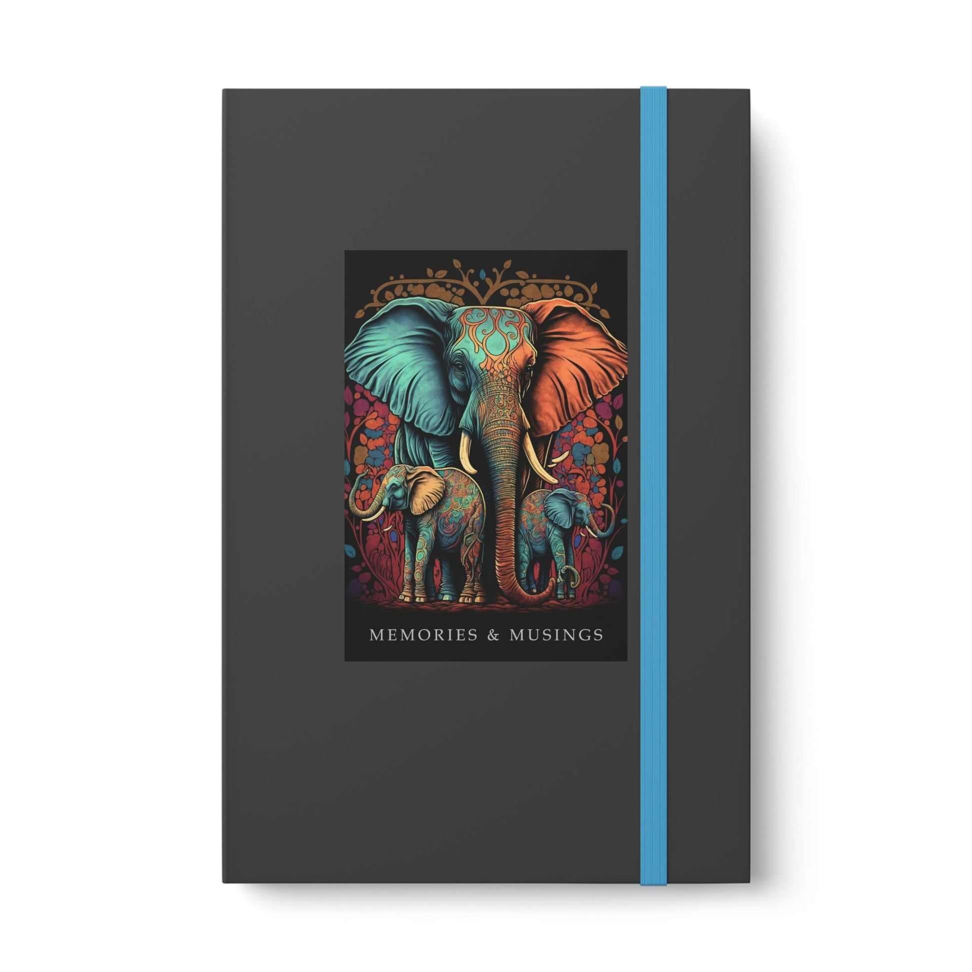 Elephant "Memories & Musings" Color Contrast Notebook Journal - Ruled