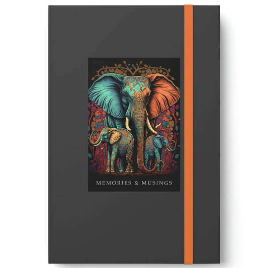 Elephant "Memories & Musings" Color Contrast Notebook Journal - Ruled