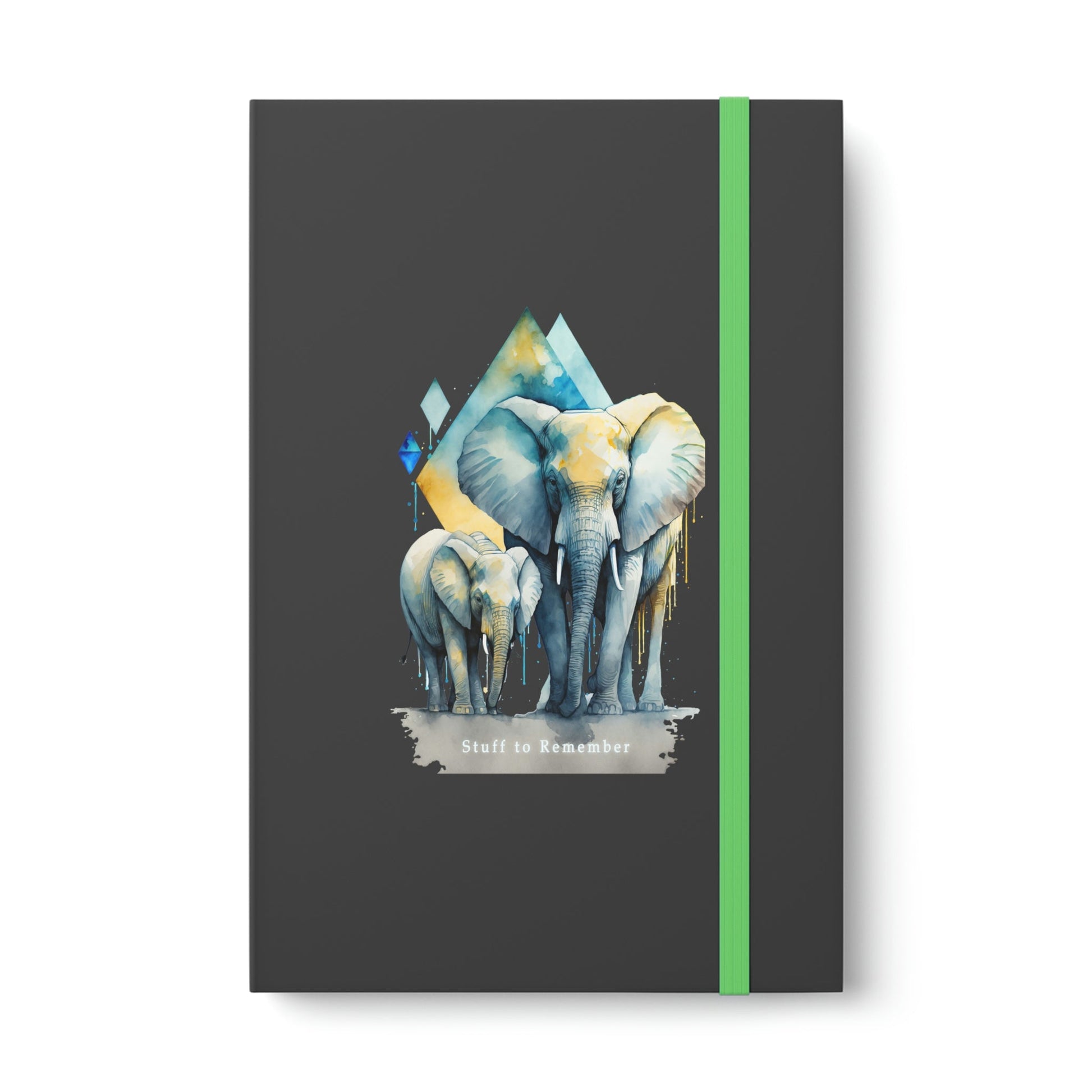 Elephant "Stuff to Remember" Color Contrast Notebook Journal - Ruled