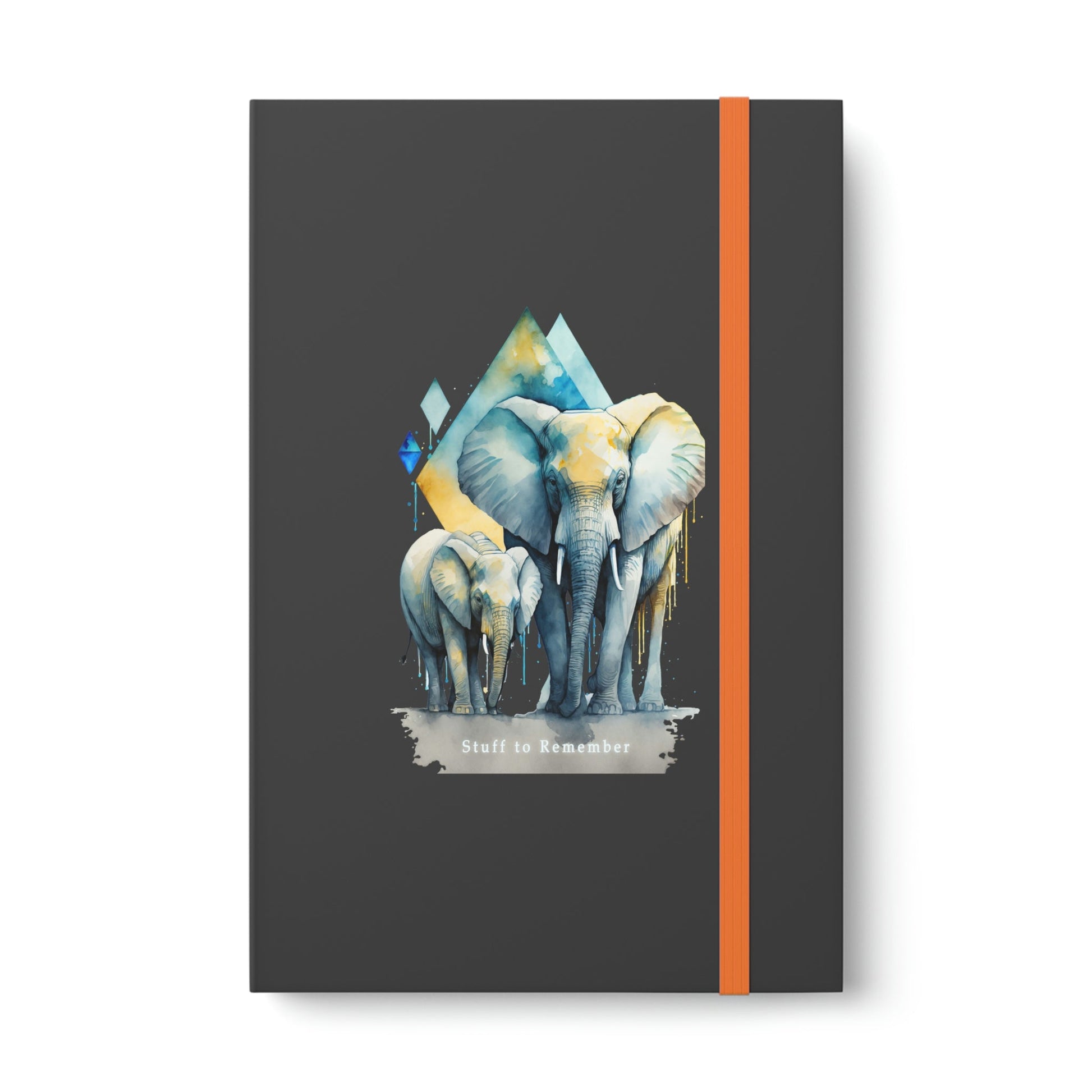 Elephant "Stuff to Remember" Color Contrast Notebook Journal - Ruled