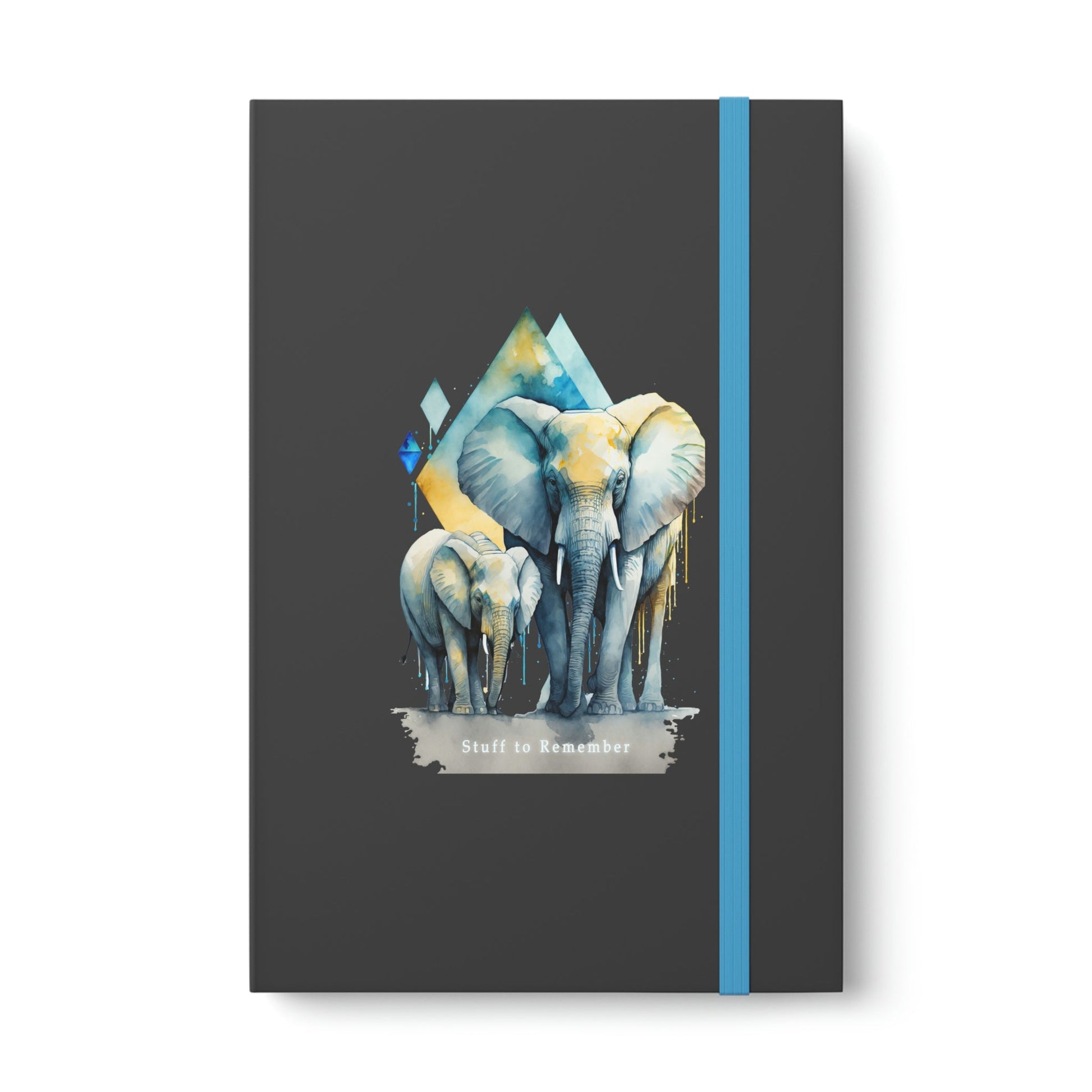 Elephant "Stuff to Remember" Color Contrast Notebook Journal - Ruled