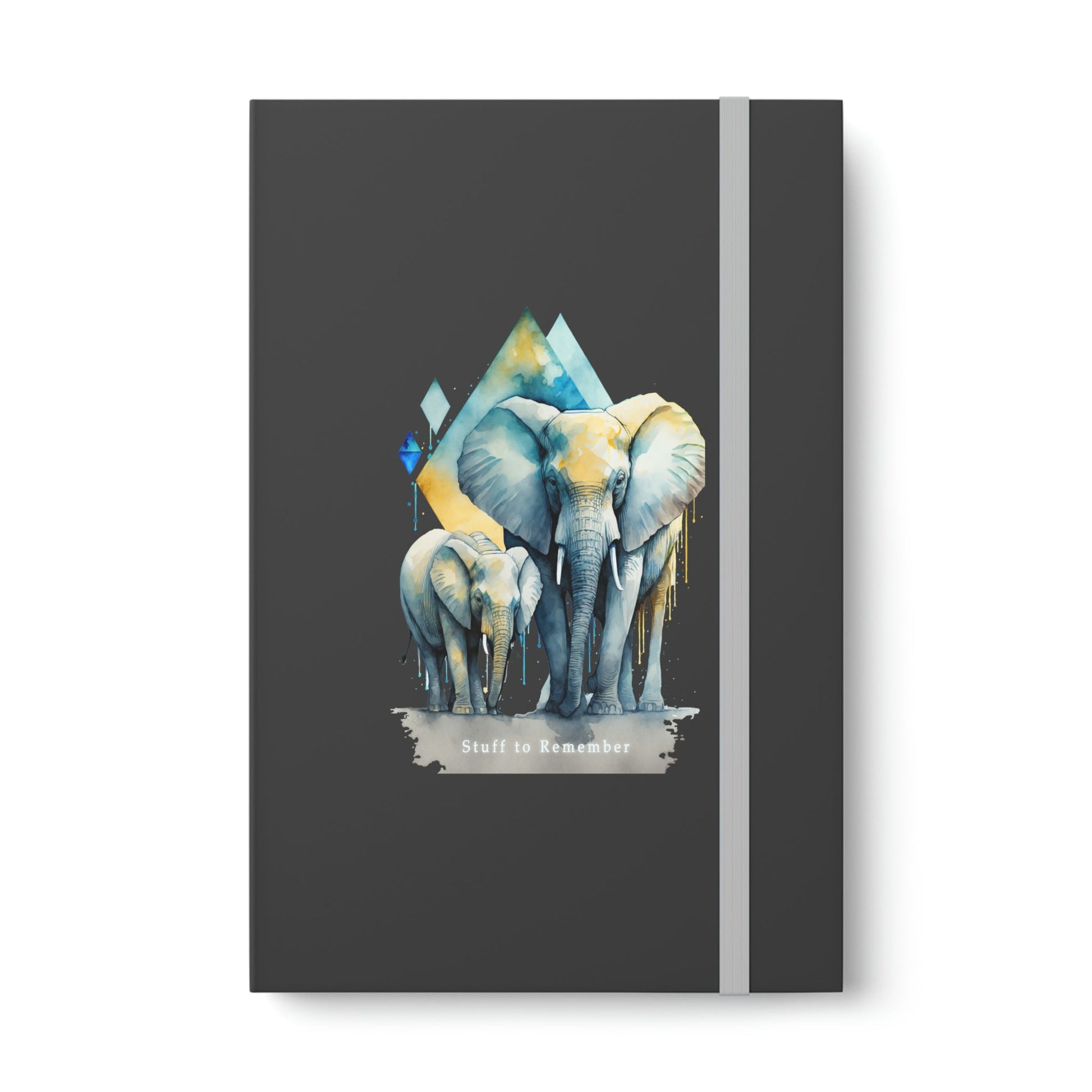 Elephant "Stuff to Remember" Color Contrast Notebook Journal - Ruled