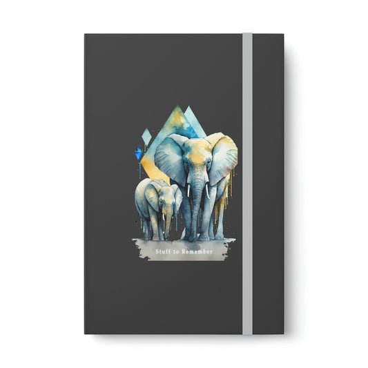 Elephant "Stuff to Remember" Color Contrast Notebook Journal - Ruled