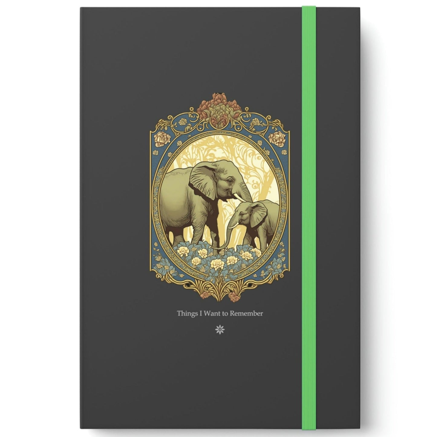 Elephant "Things to Remember" Color Contrast Notebook Journal - Ruled