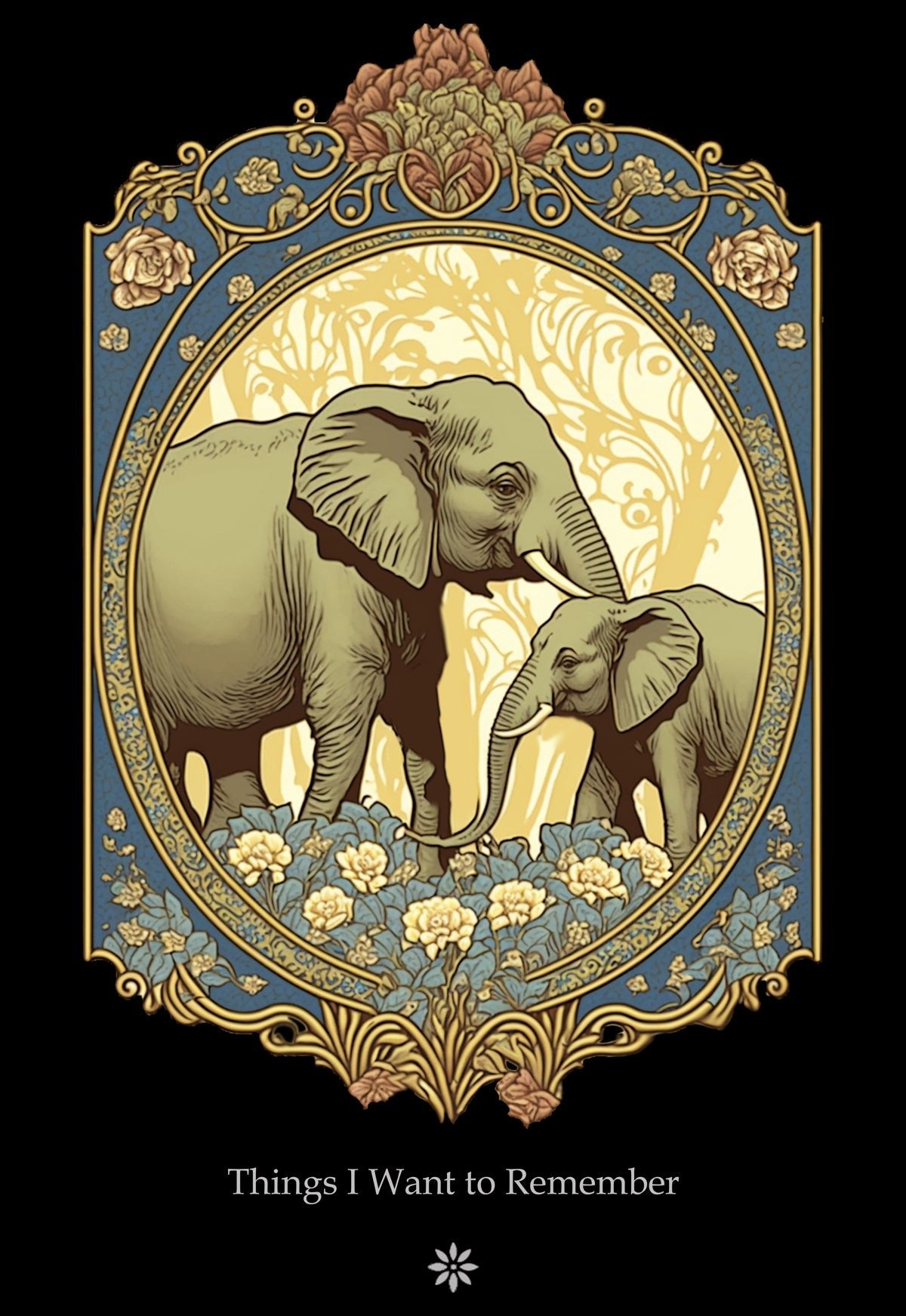 Elephant "Things to Remember" Color Contrast Notebook Journal - Ruled