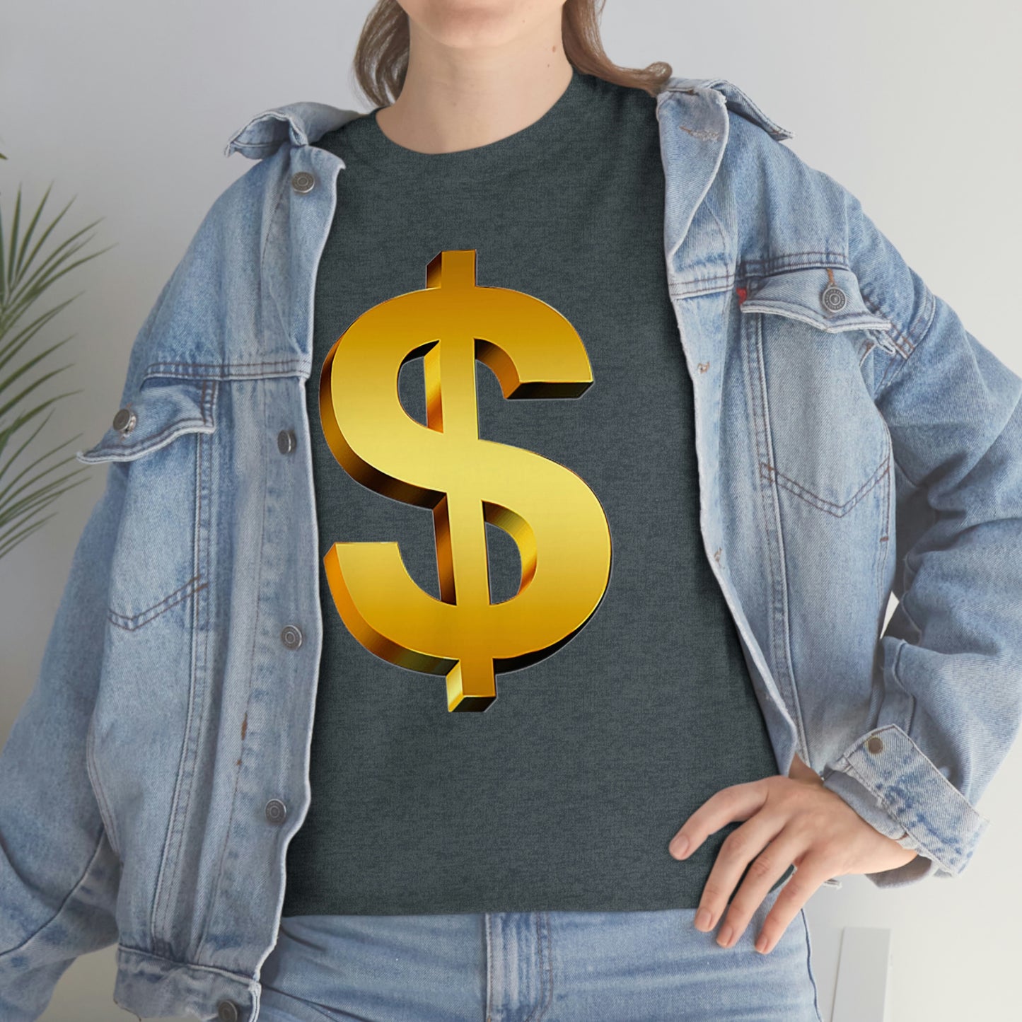 Bling Money Cash My Money Folds Unisex Heavy Cotton Tee Bills cash currency bucks coin funds gold dollar C-note big shot deep pocket