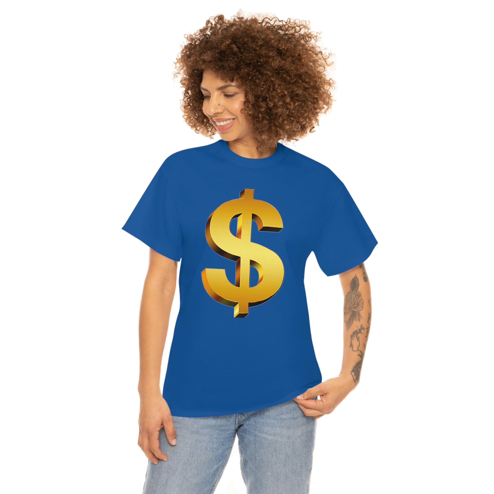 Bling Money Cash My Money Folds Unisex Heavy Cotton Tee Bills cash currency bucks coin funds gold dollar C-note big shot deep pocket