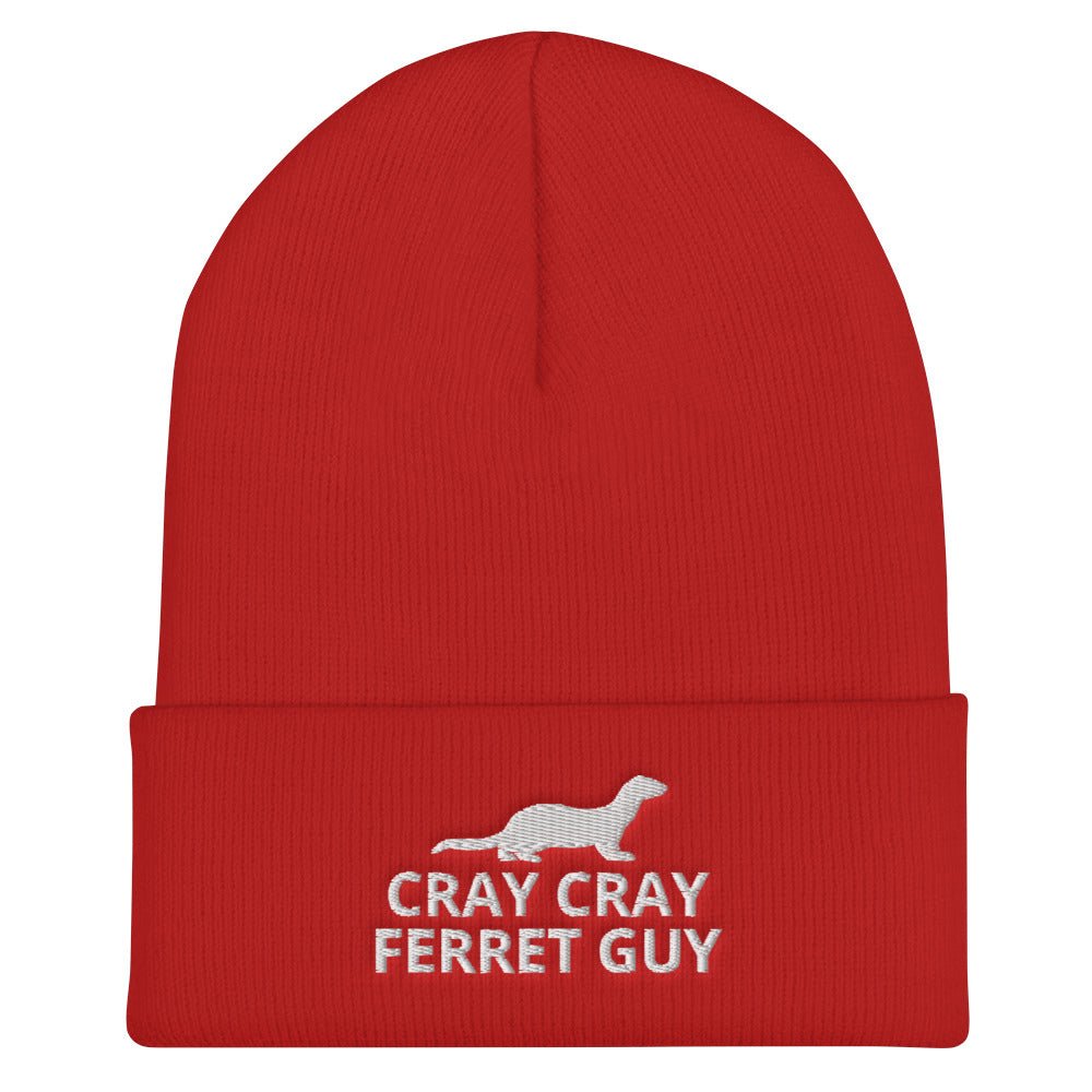 Ferret Cuffed Beanie | Cray Cray Ferret Guy | Perfect gift for the Pet Ferret lover! | Multiple Hat Colors Available