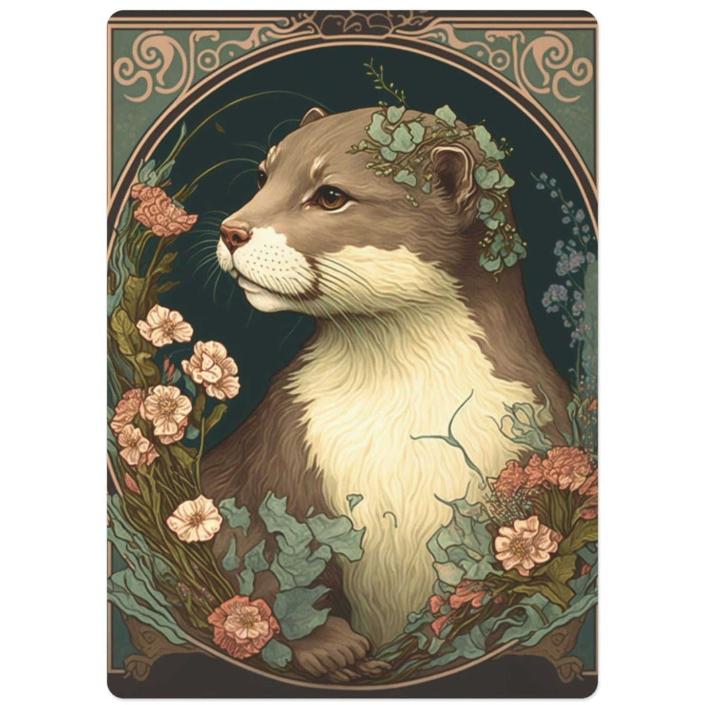 Floral Otter Poker Playing Cards