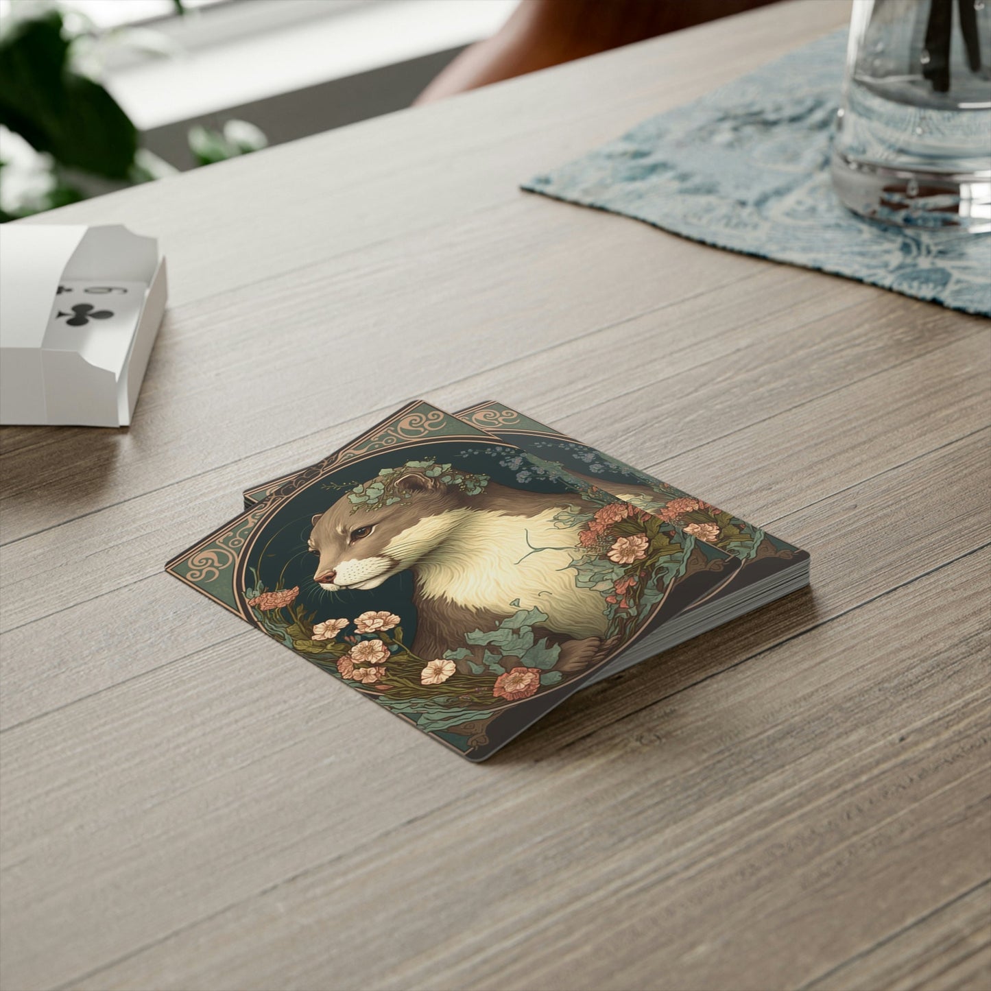 Floral Otter Poker Playing Cards