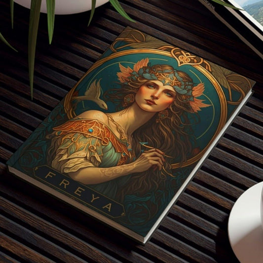 Freya the Goddess Notebook - Art Nouveau - Hard Backed Journal