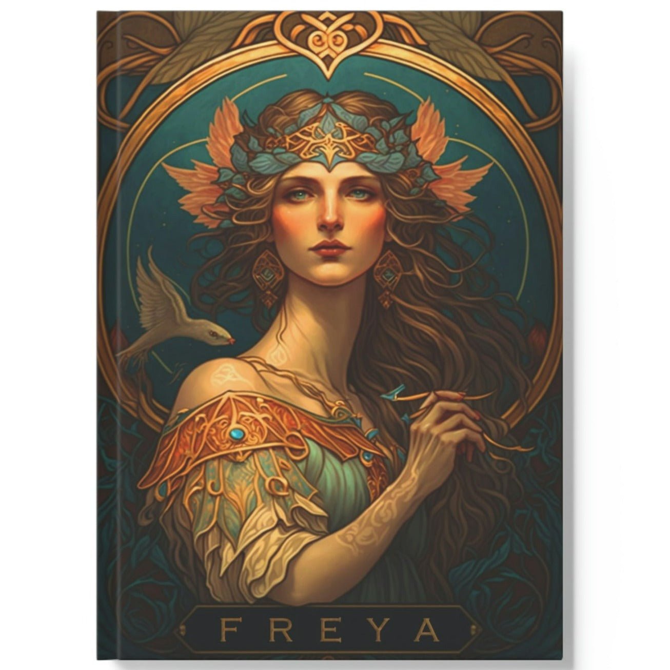 Freya the Goddess Notebook - Art Nouveau - Hard Backed Journal