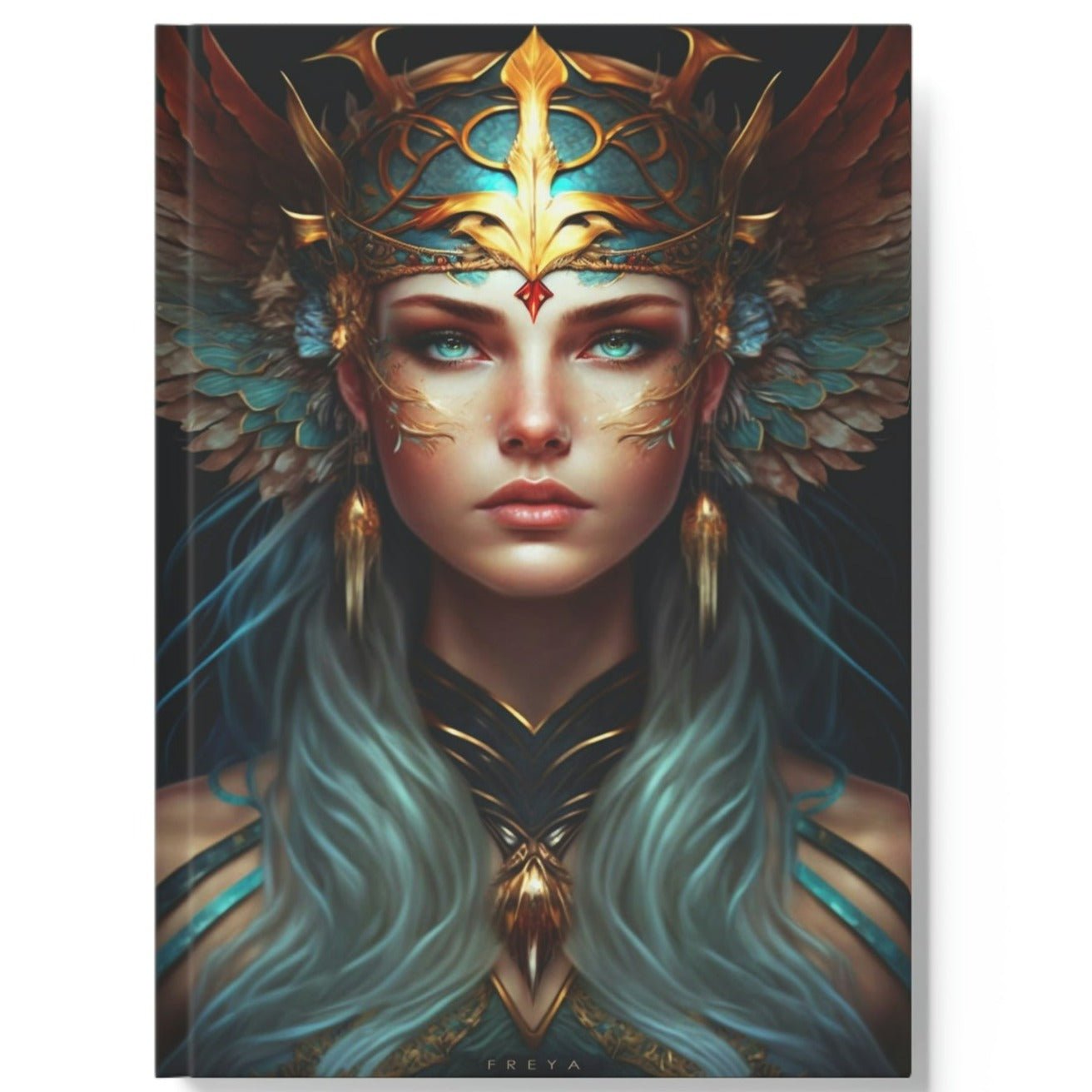 Freya the Goddess Notebook - Turquois - Hard Backed Journal