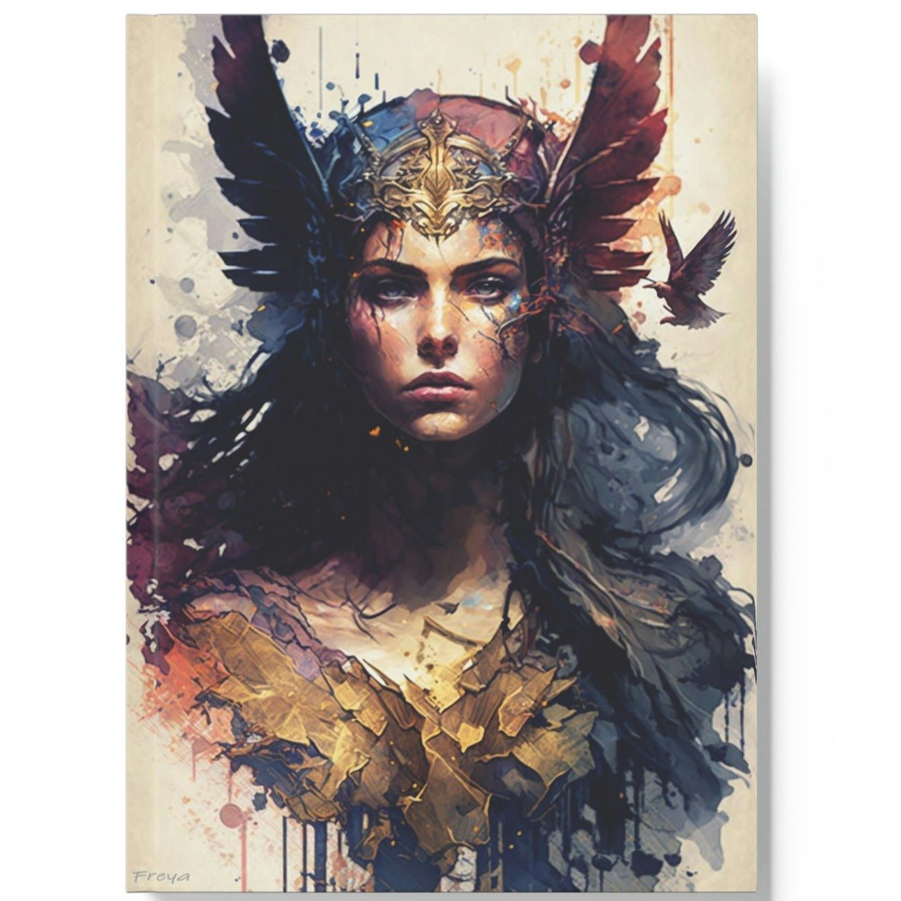 Freya the Goddess Notebook - Watercolor - Hard Backed Journal