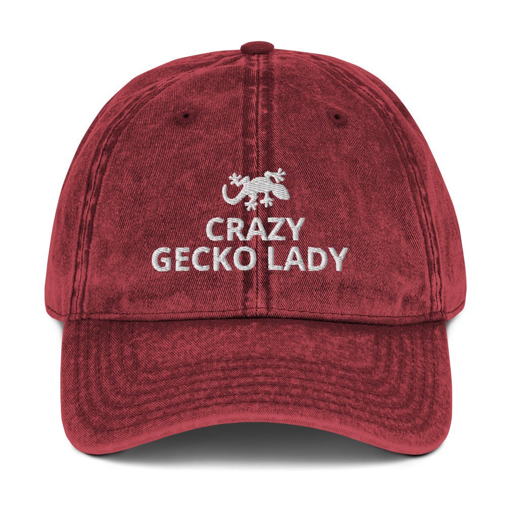 Gecko Vintage Cotton Twill Cap | Crazy Gecko Lady | Perfect gift for the Pet Gecko lover!