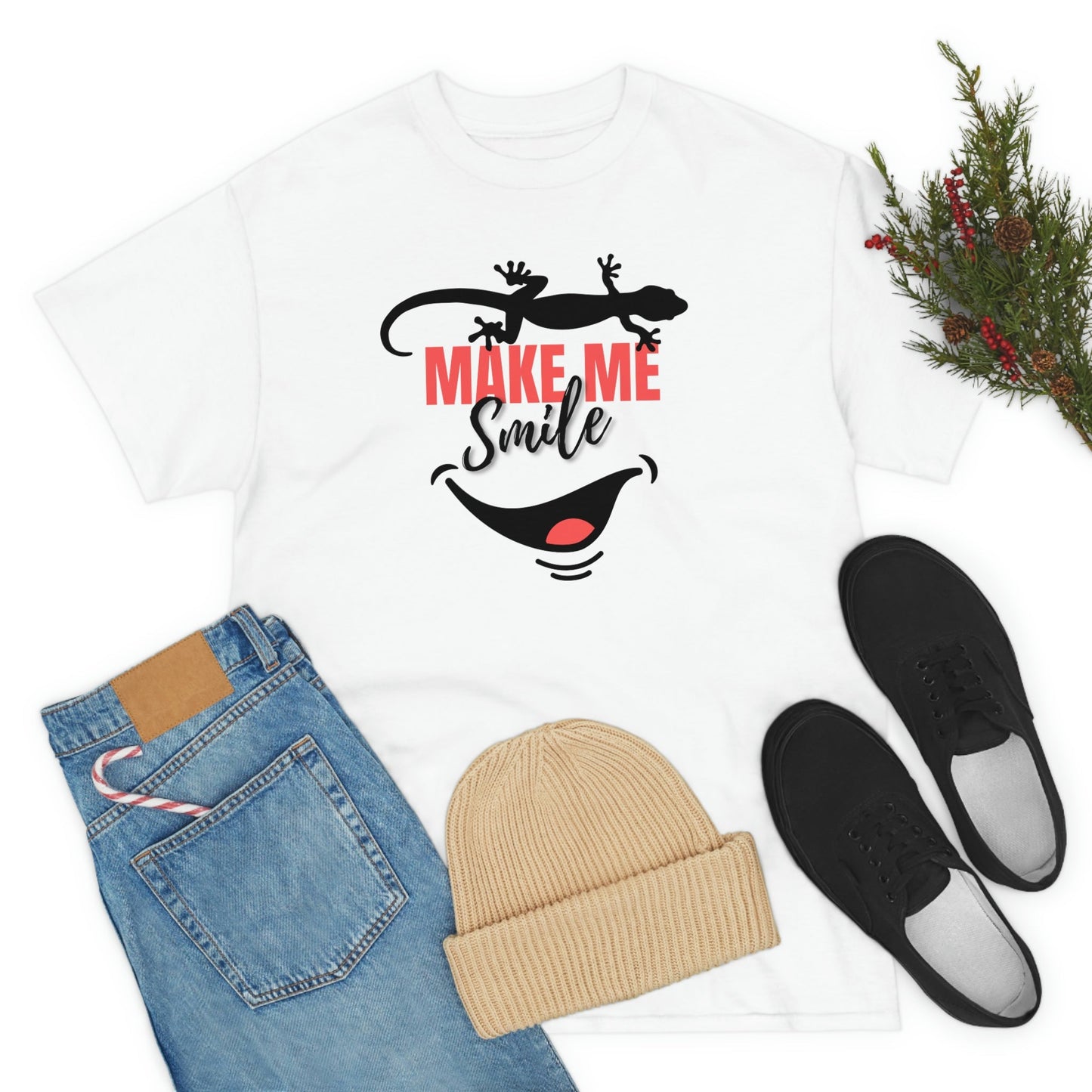 Geckos Make Me Smile Heavy Cotton Tee