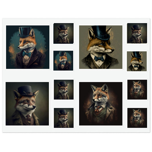 Gentleman Fox Sticker Sheets